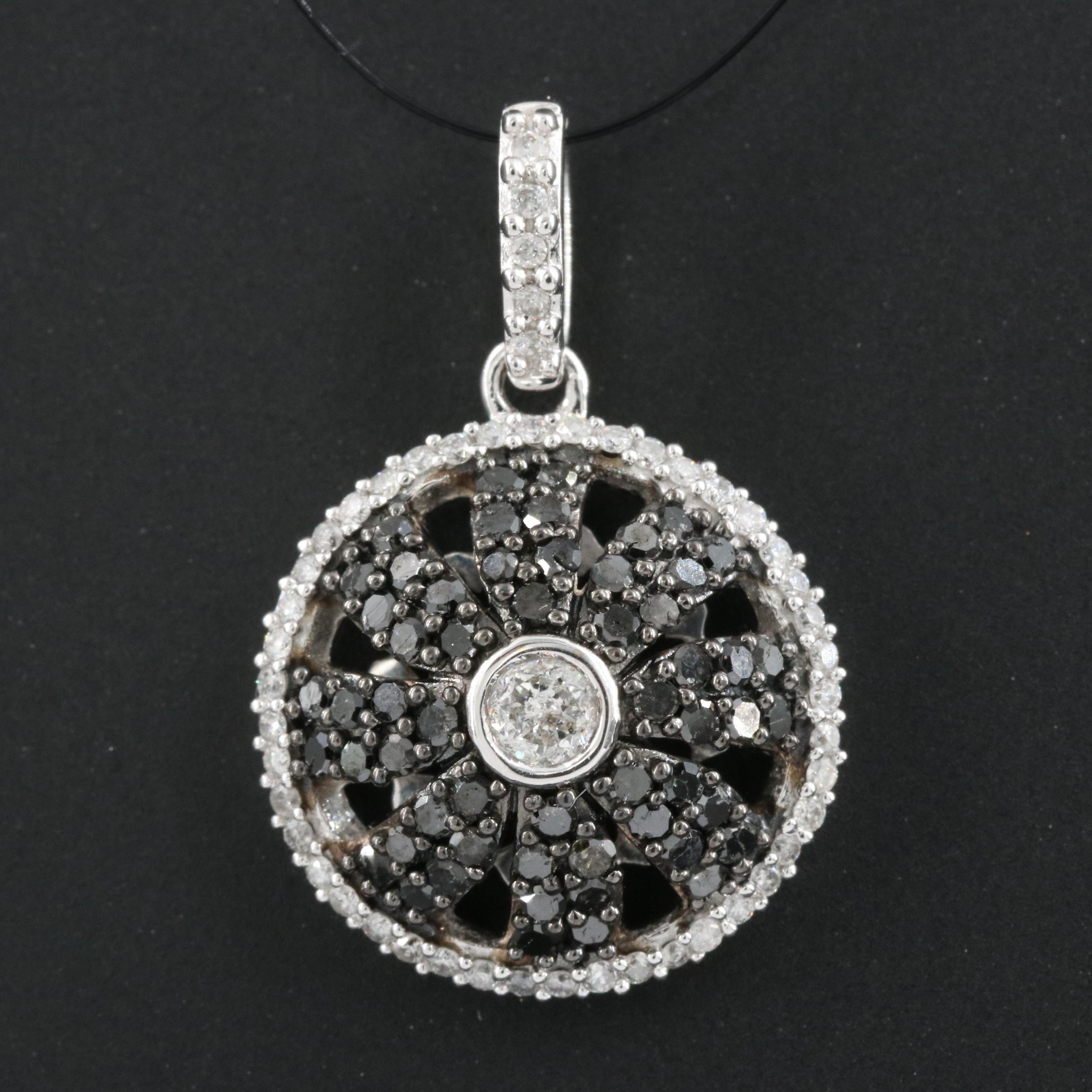 14K 0.71 CTW Diamond Dome Pendant