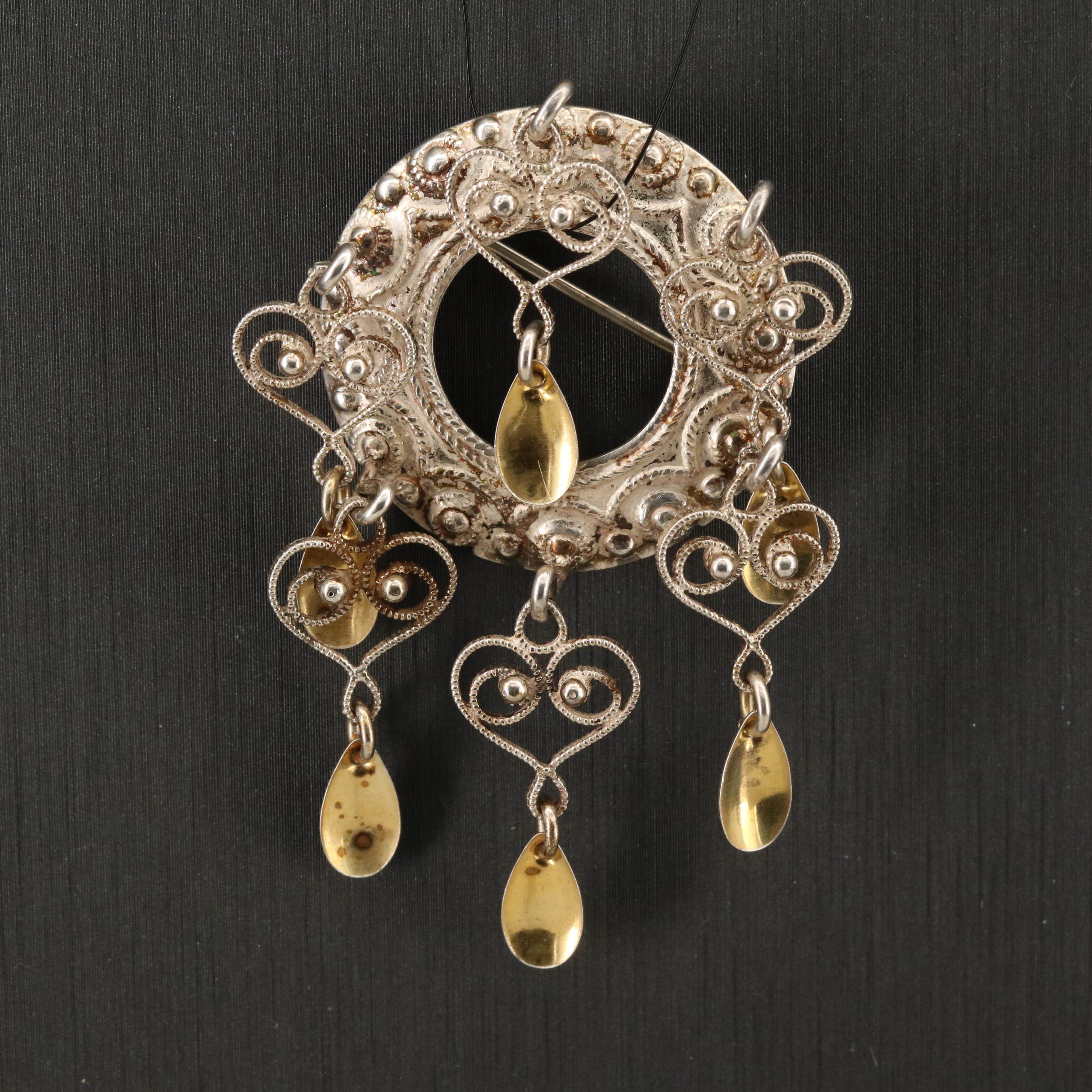 Hroar Prydz Sterling Butterfly and Crown Brooches with Vintage 830 Silver Solje