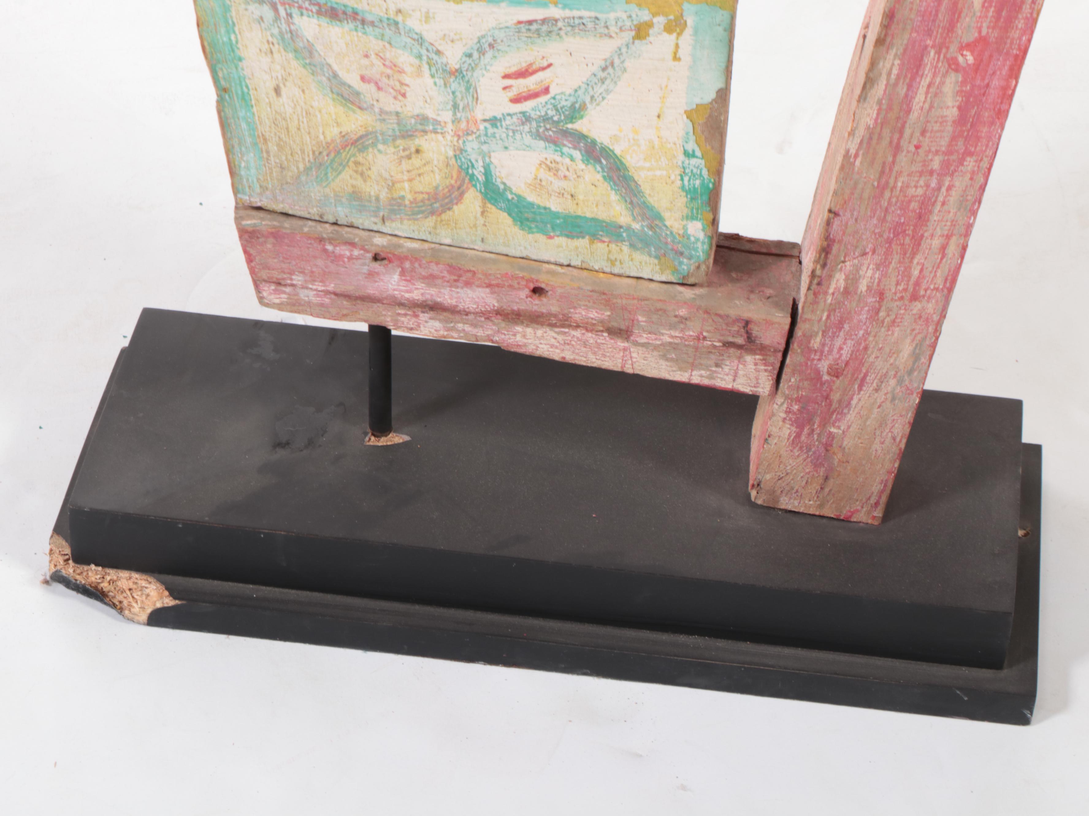 Burmese Teak Buddhist Temple Corbel, Mid-20th Century