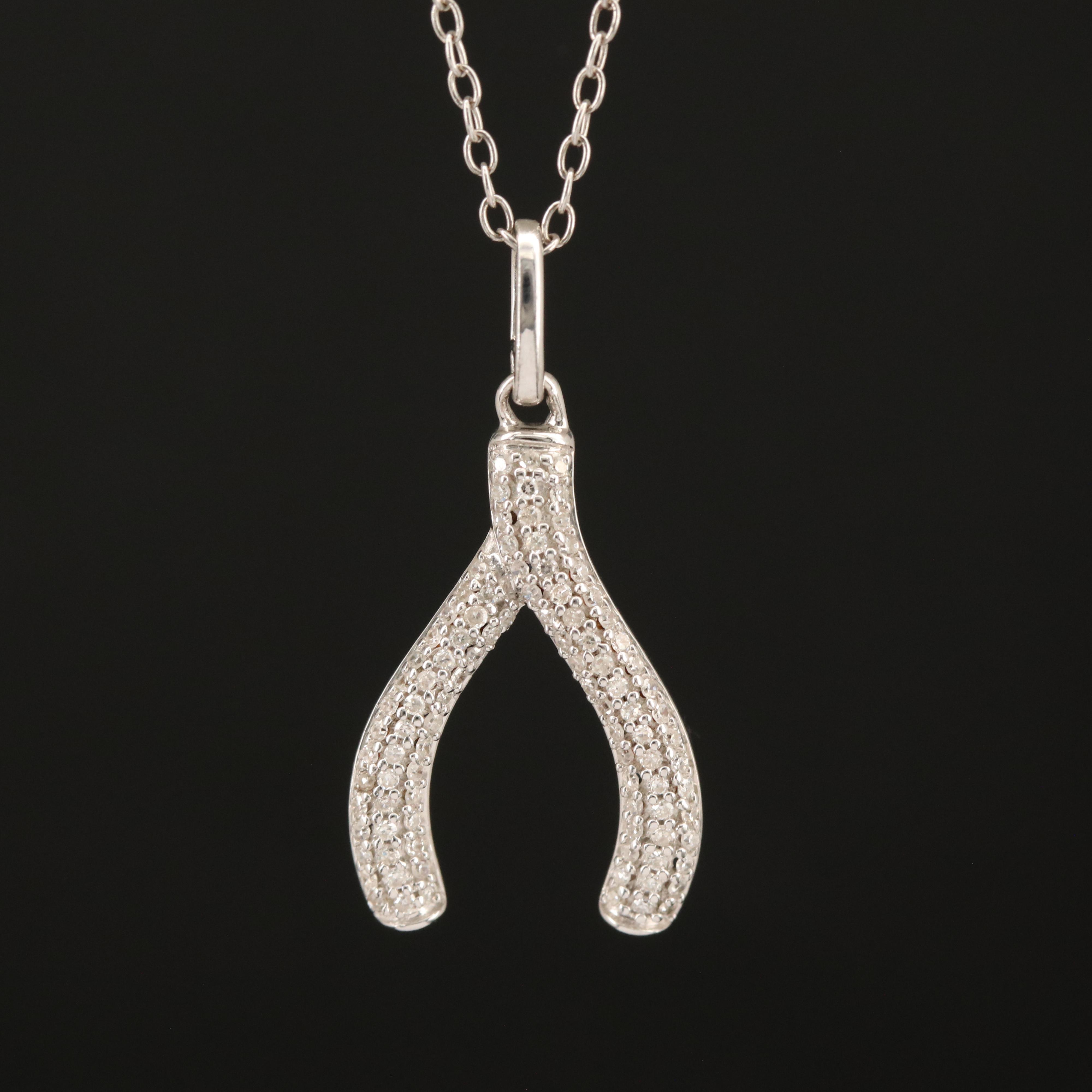 Hallmark Diamond Wishbone Pendant Necklace