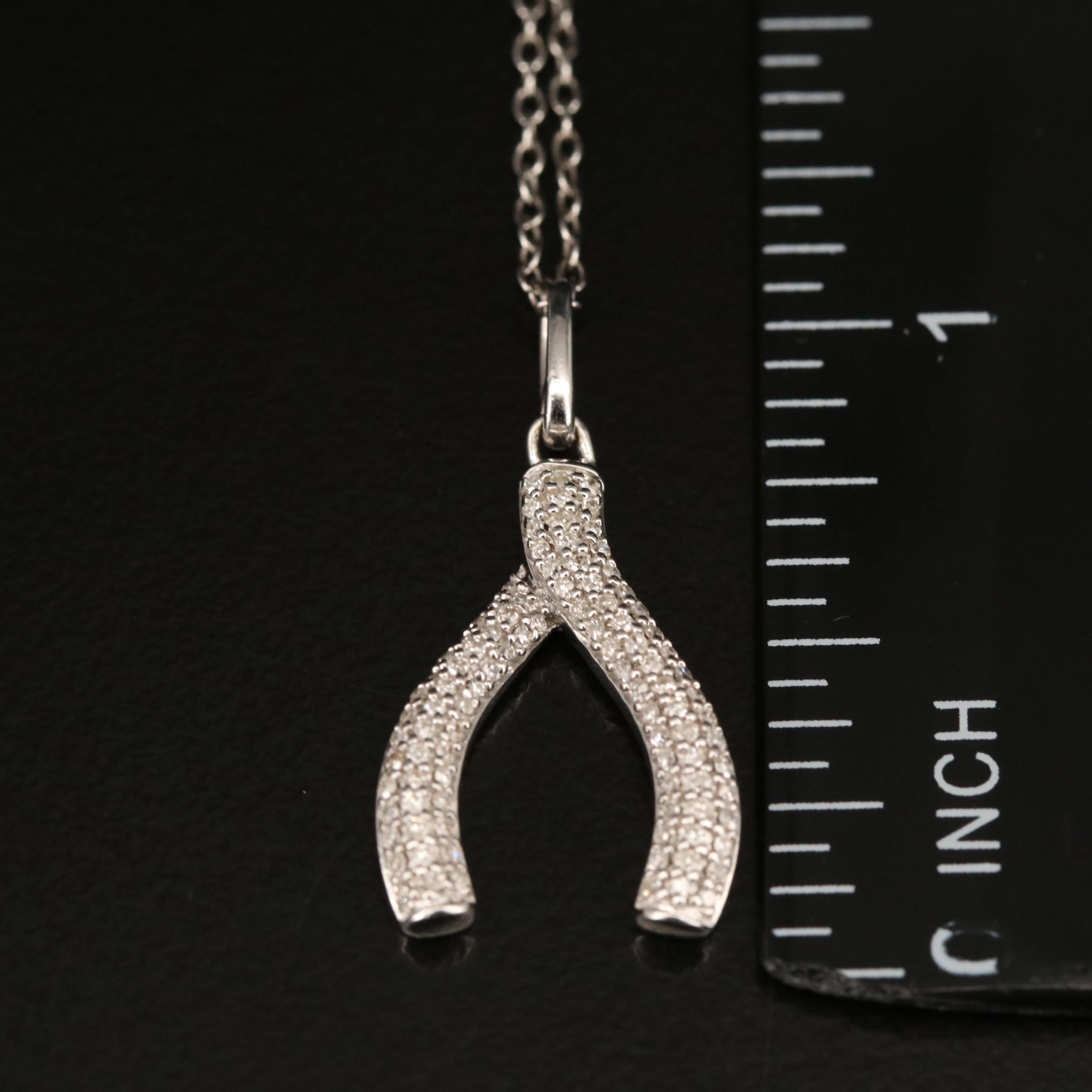 Hallmark Diamond Wishbone Pendant Necklace