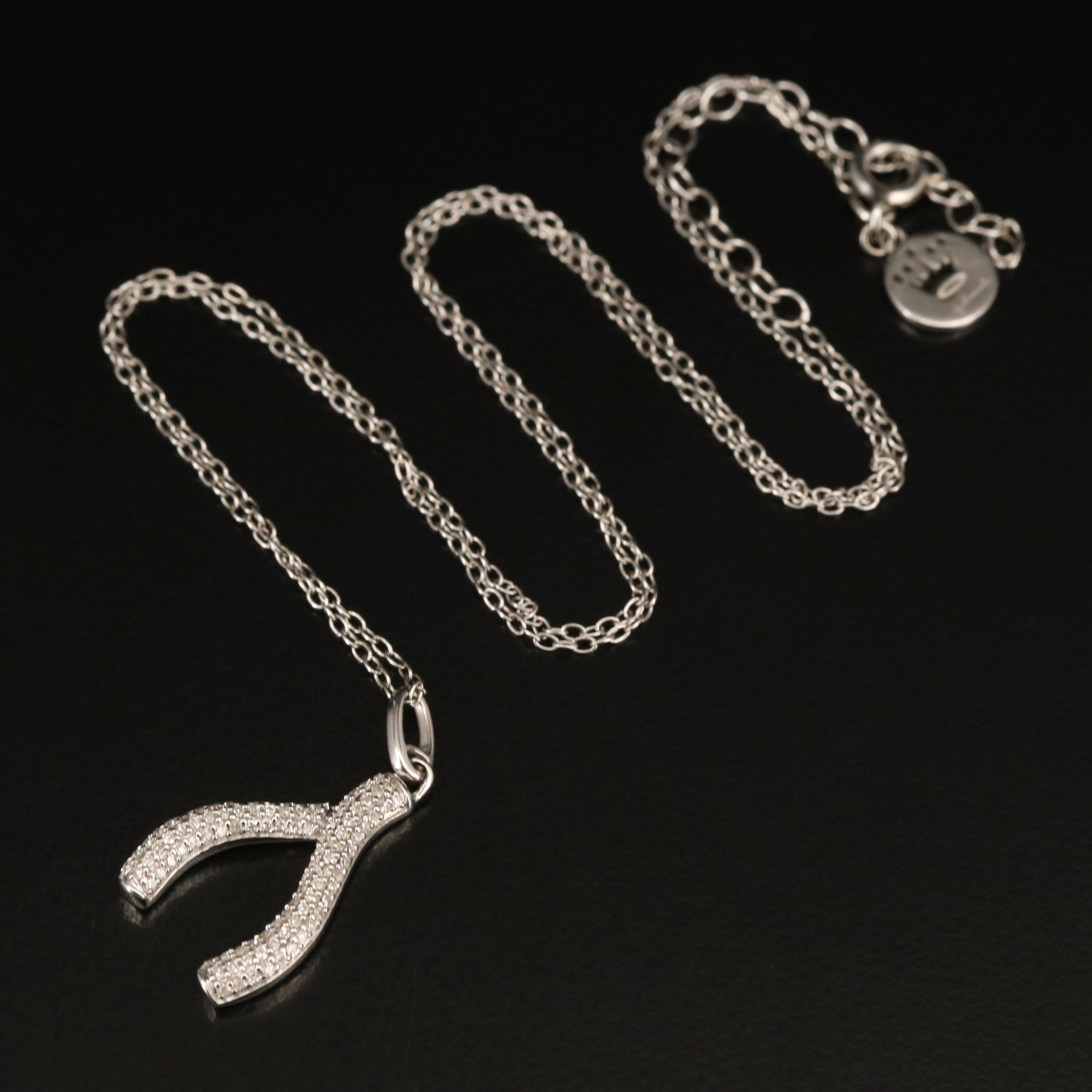 Hallmark Diamond Wishbone Pendant Necklace