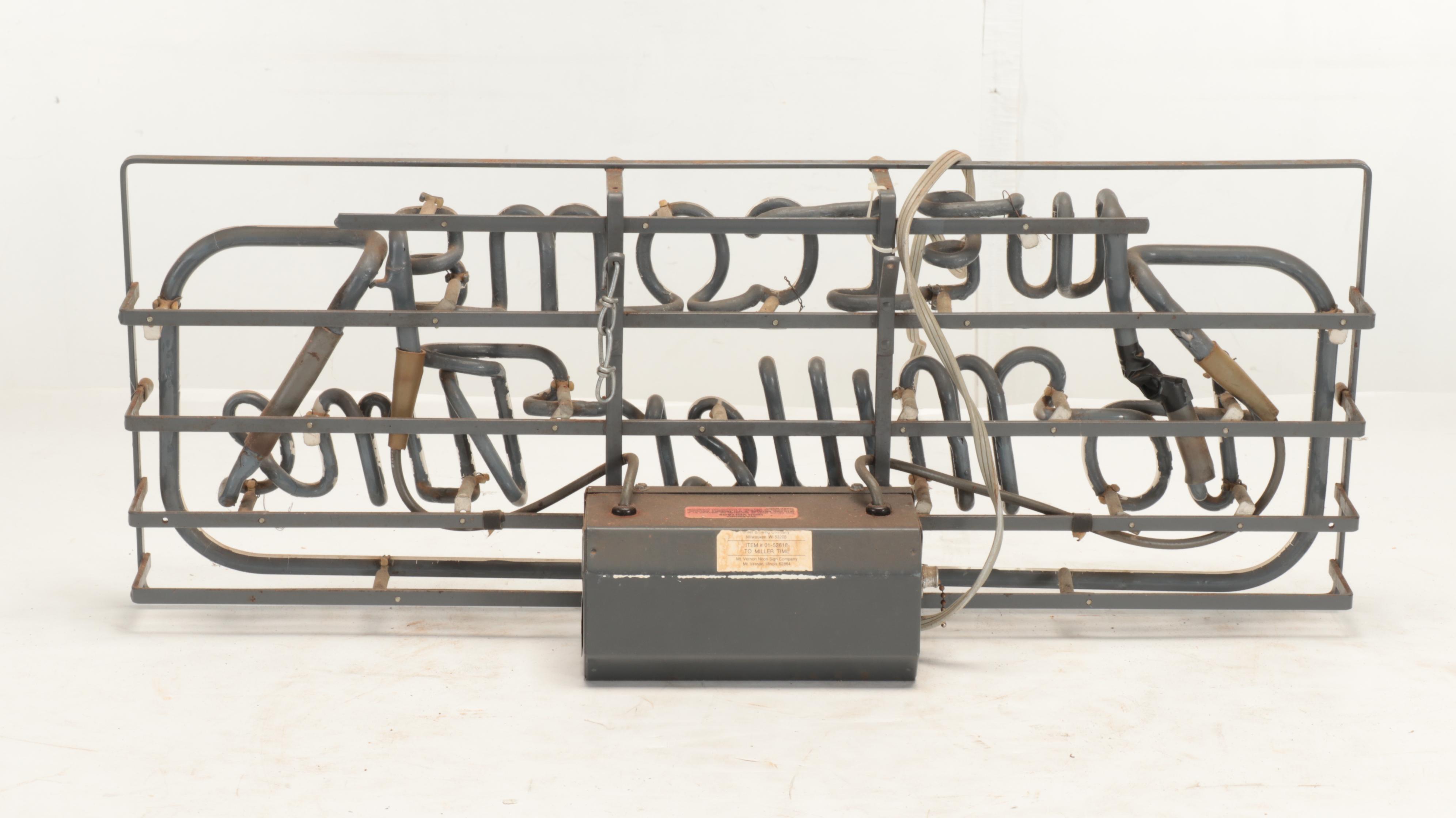 "Welcome To Miller Time" Neon Sign