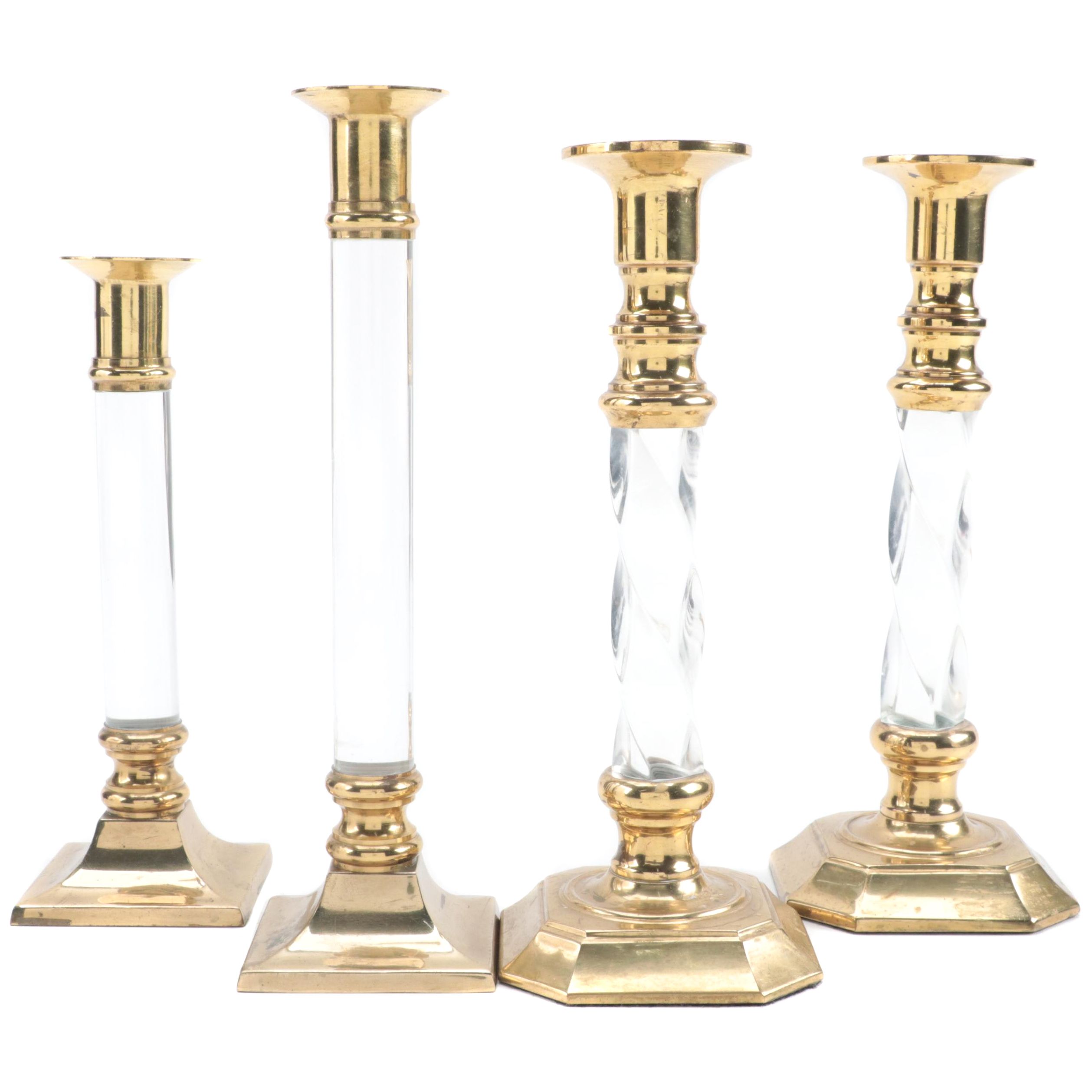 Decorative Crafts Inc Chinese Brass and Acrylic Candlesticks
