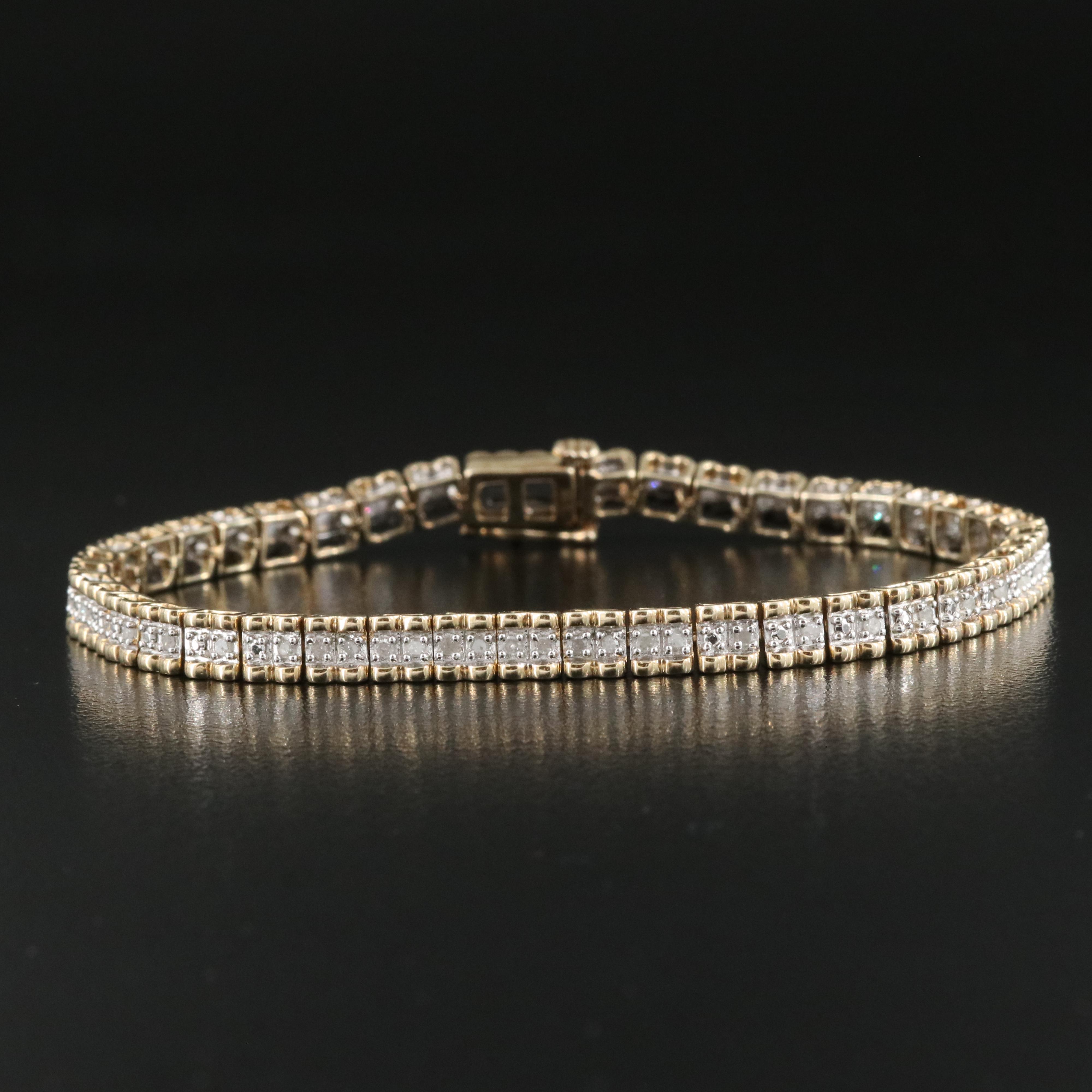 Sterling Diamond Line Bracelet