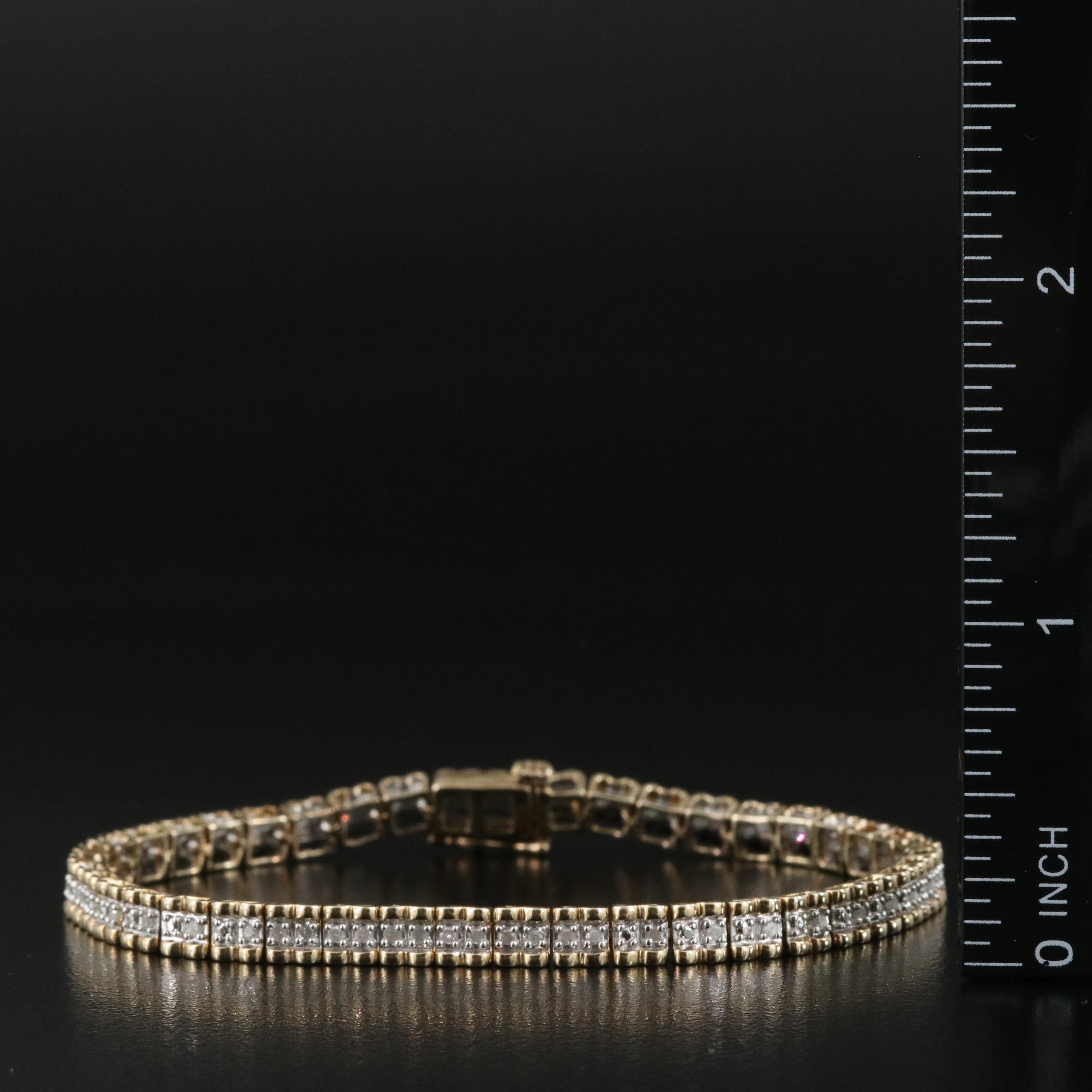 Sterling Diamond Line Bracelet