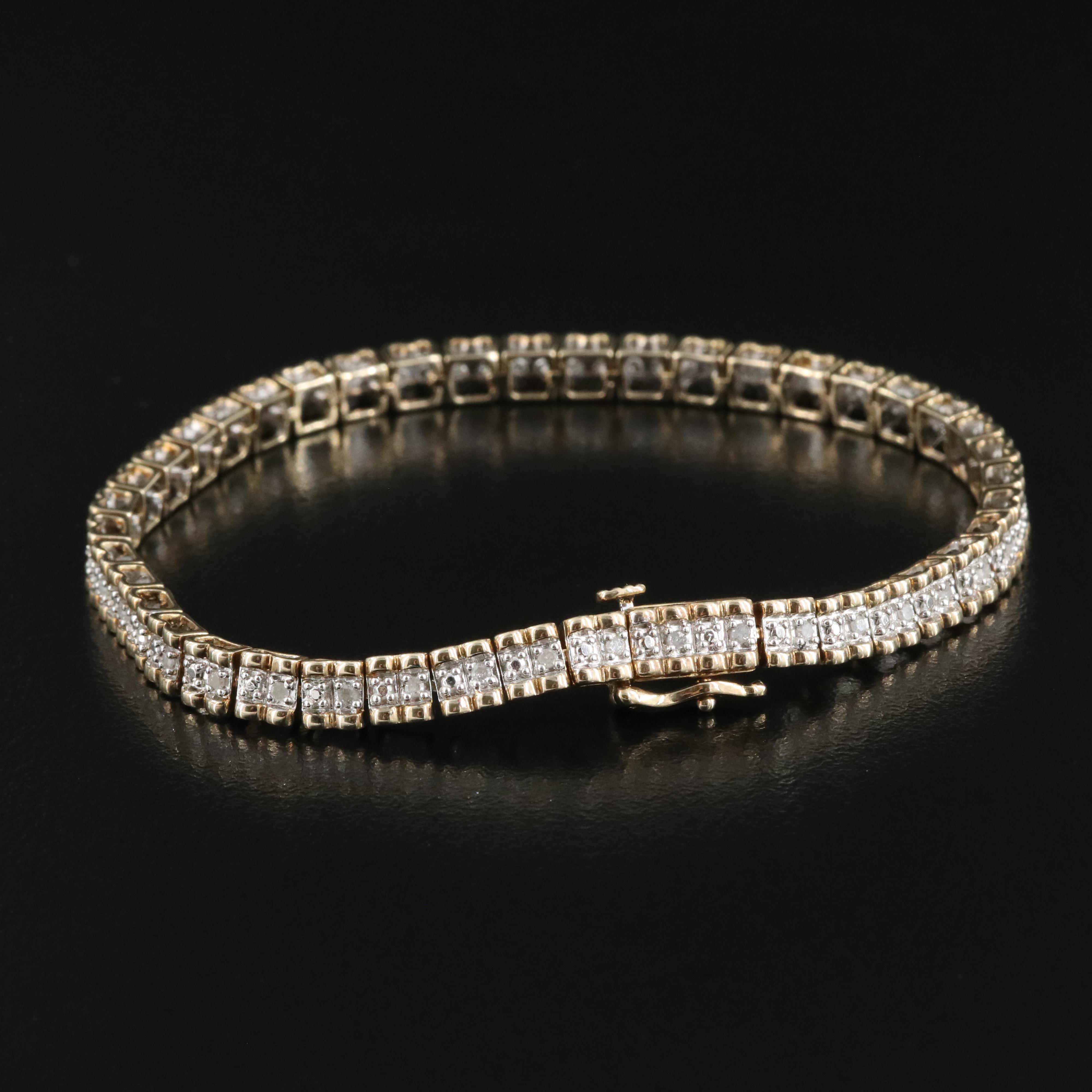 Sterling Diamond Line Bracelet