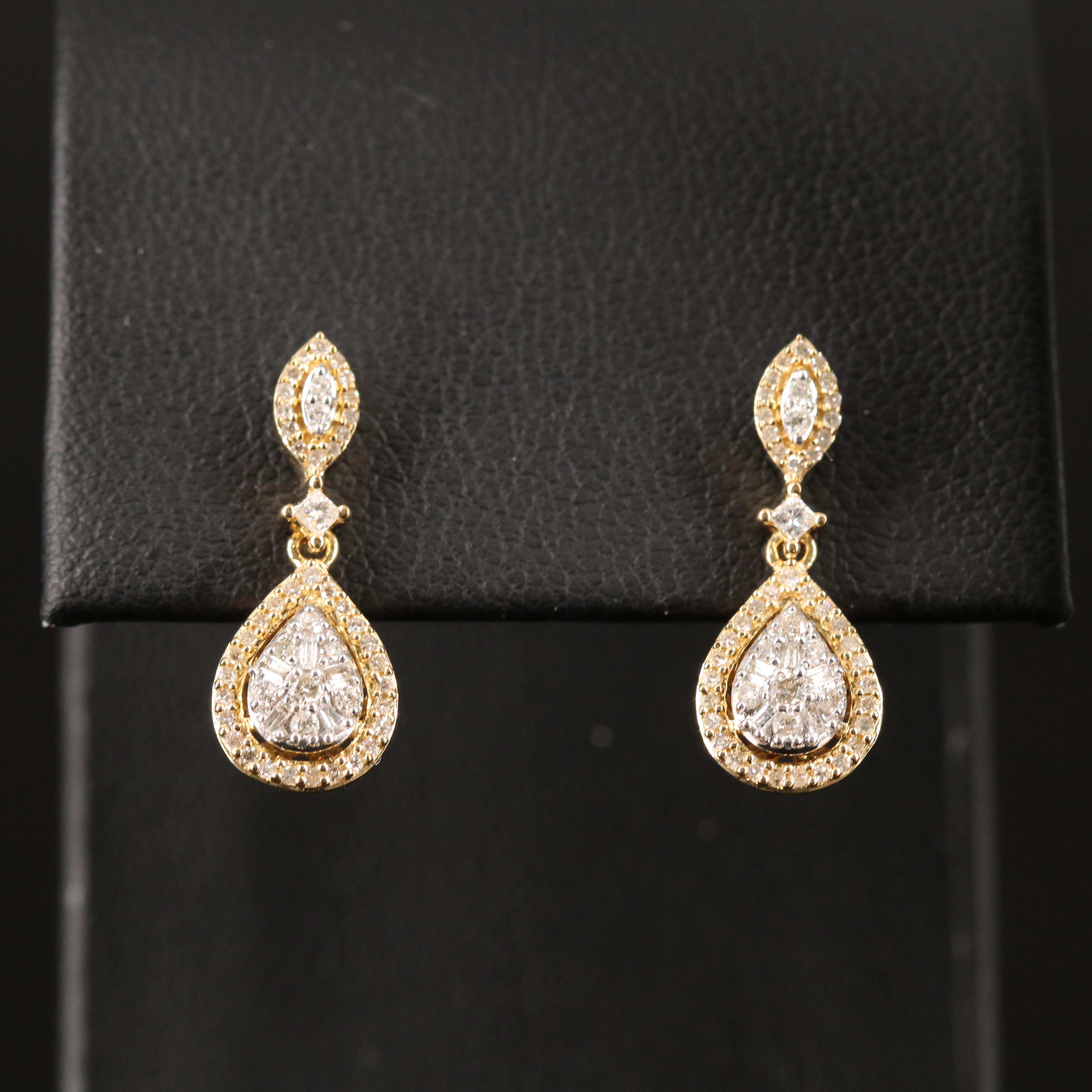 Sterling Diamond Teardrop Earrings