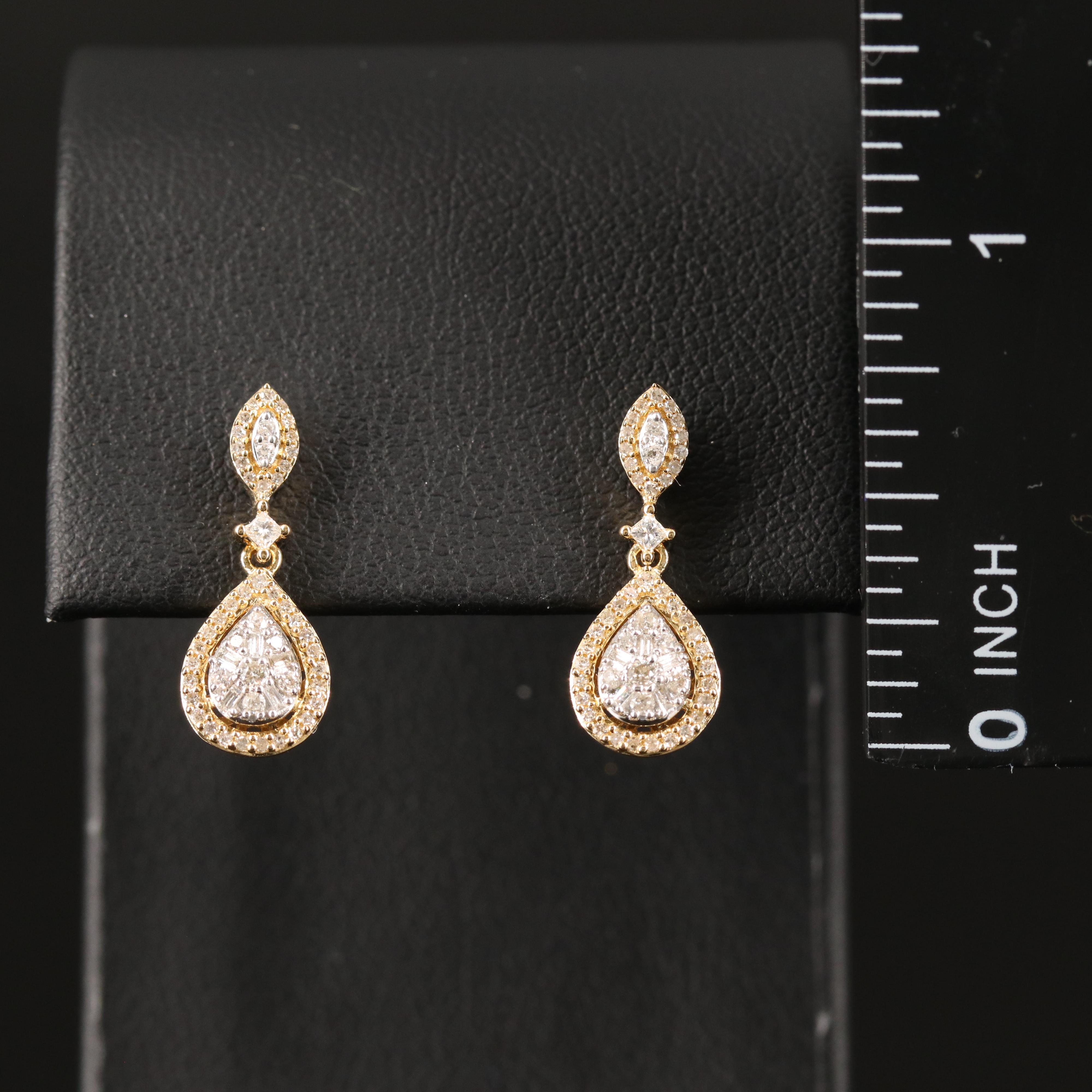 Sterling Diamond Teardrop Earrings