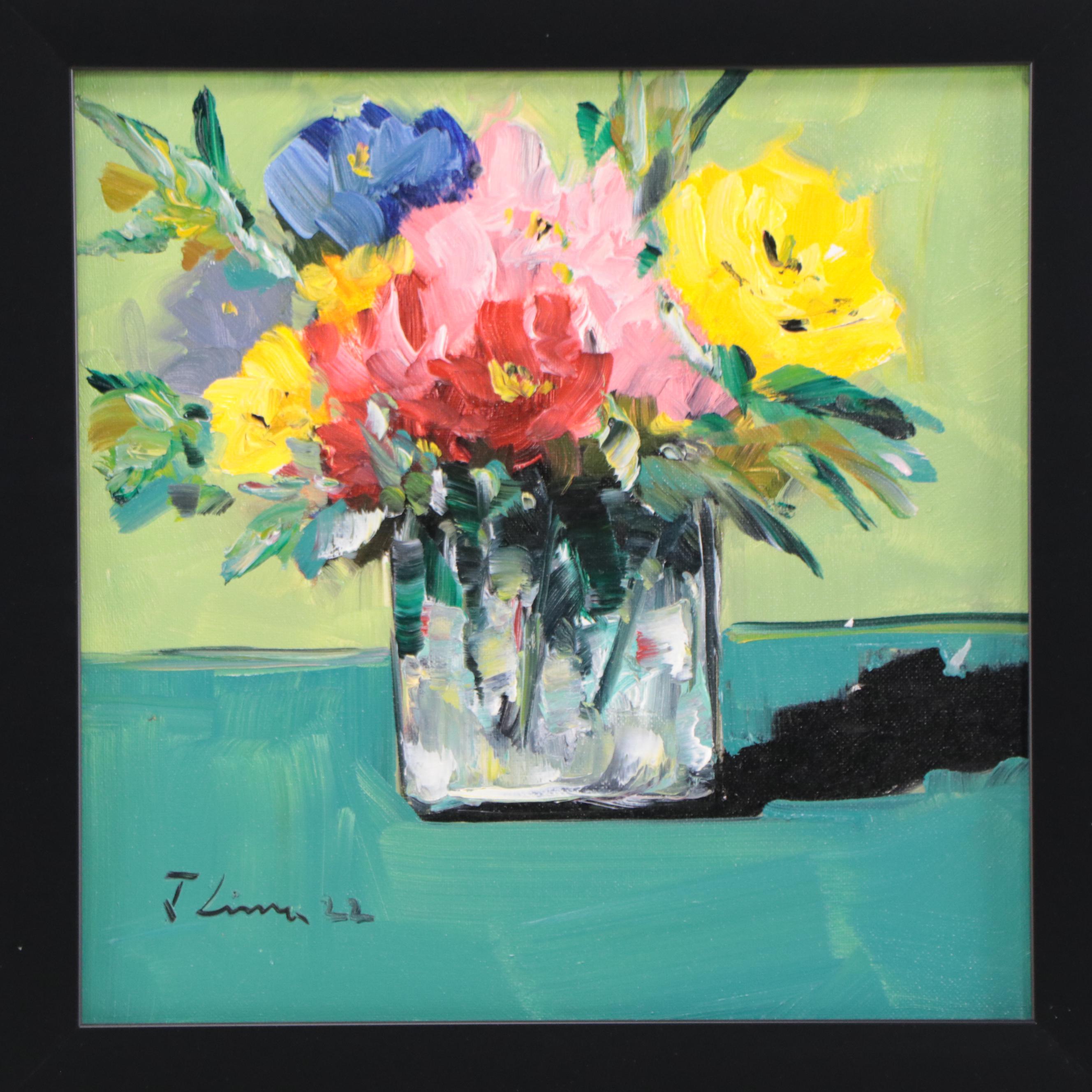 José Lima Floral Still Life Oil Painting, 2022