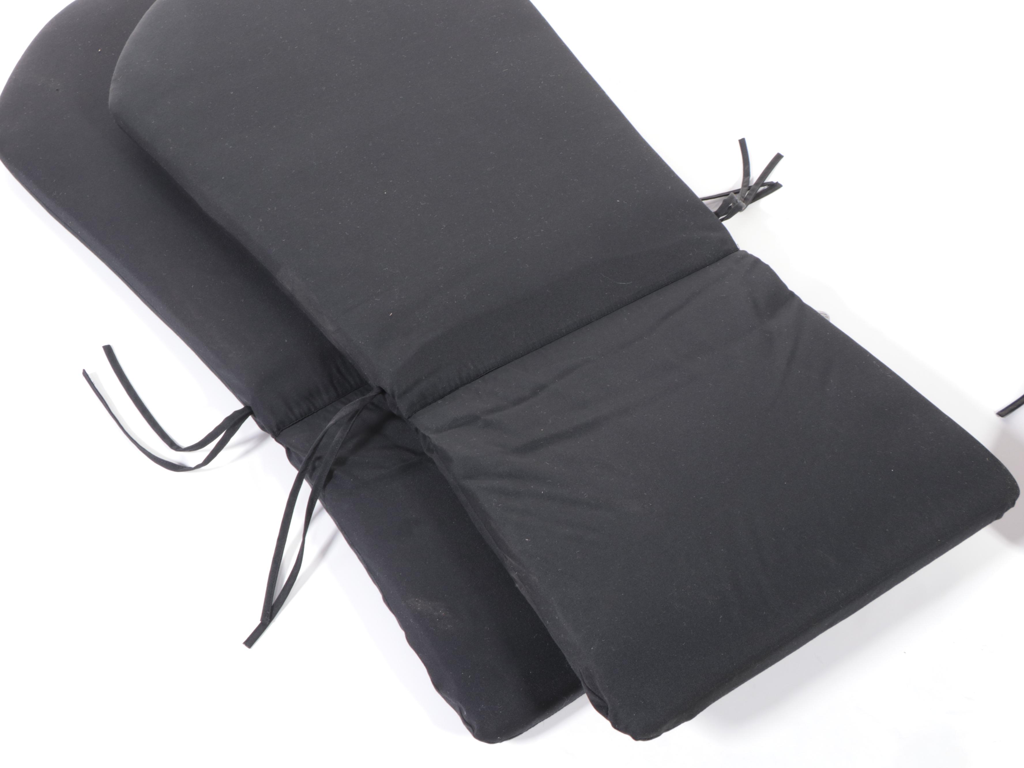 Room Essentials Black Fabric Patio Chair Seat and Backrest Cushions