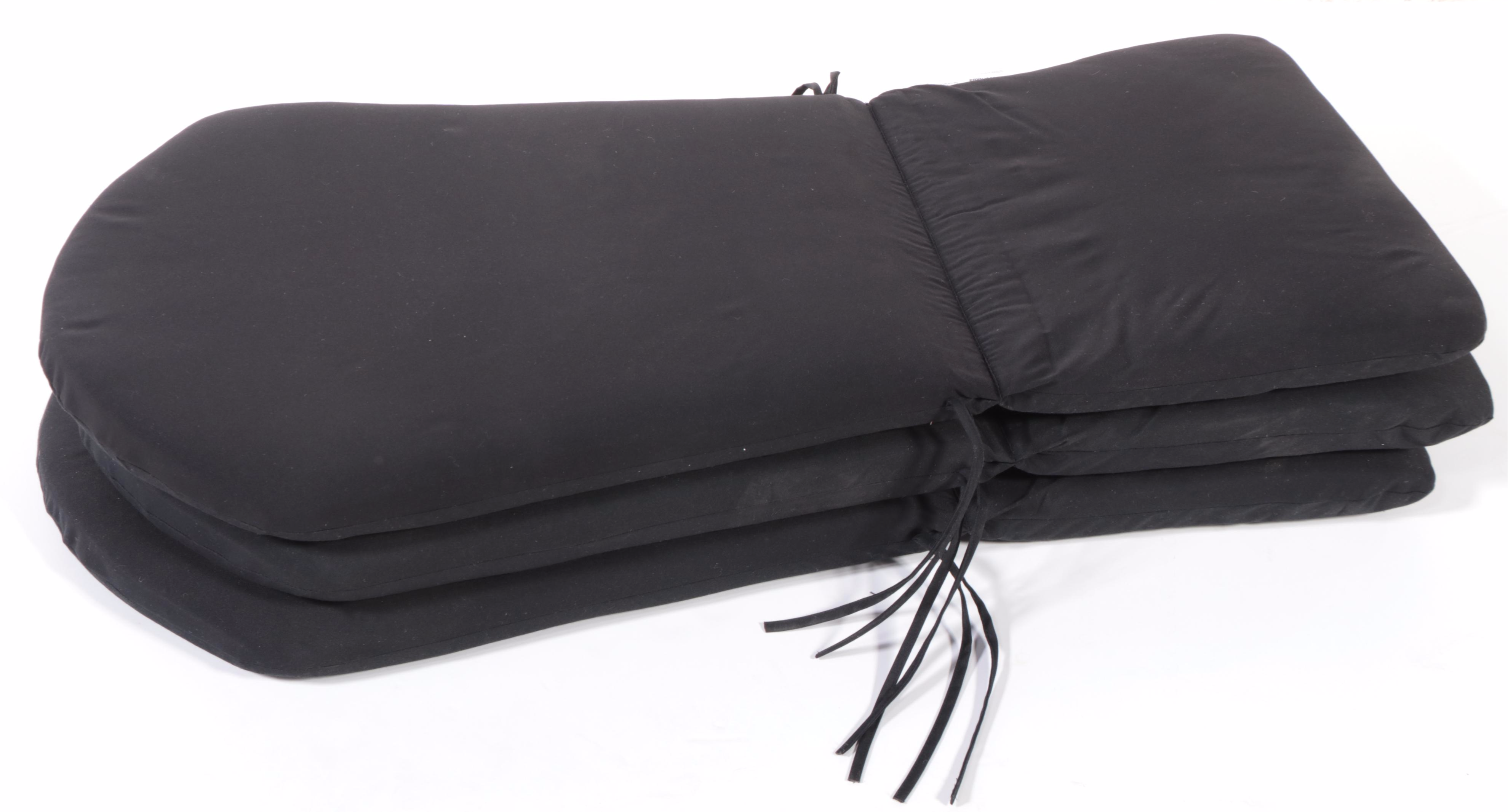 Room Essentials Black Fabric Patio Chair Seat and Backrest Cushions