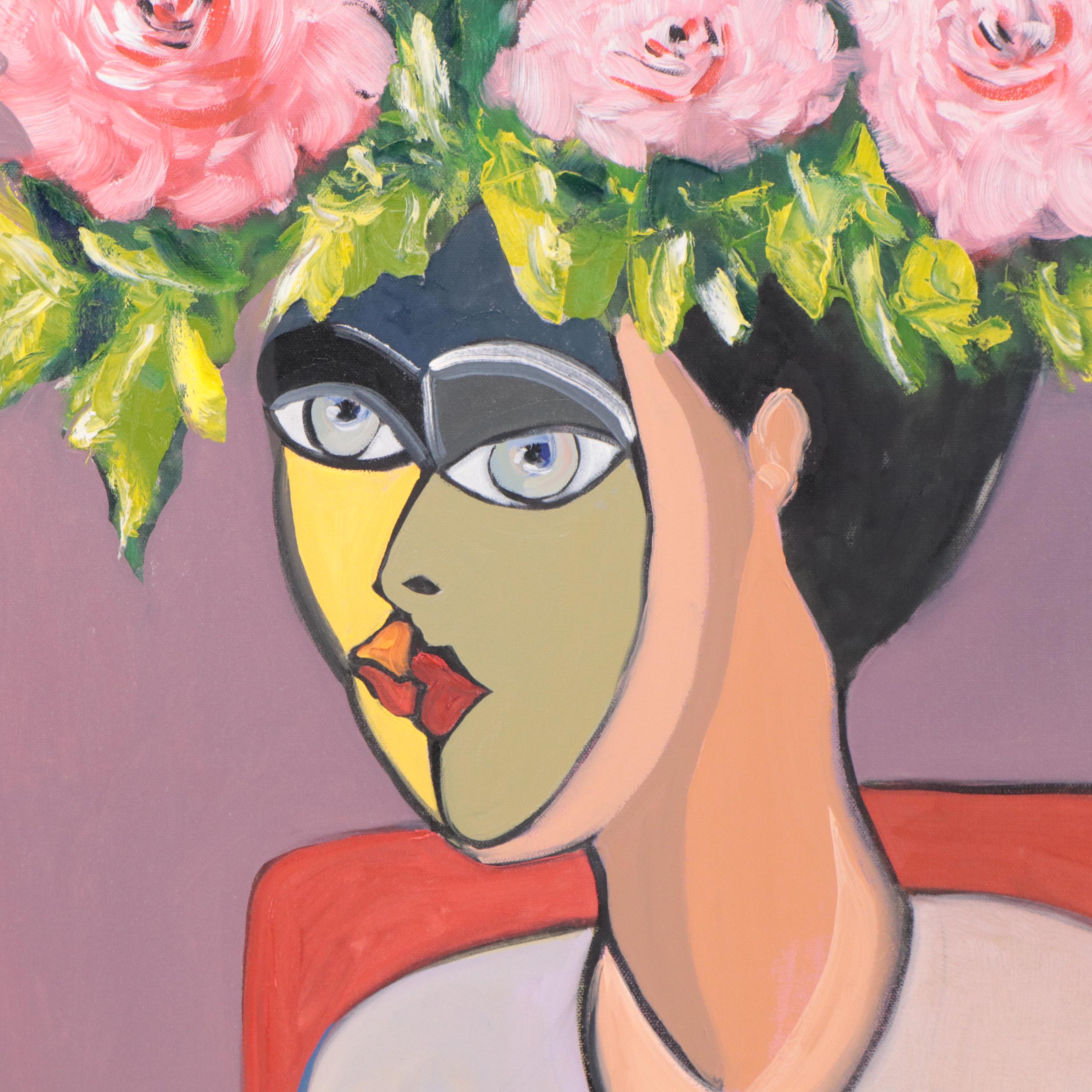 José M. Lima Oil Painting "Framed Woman," 2021