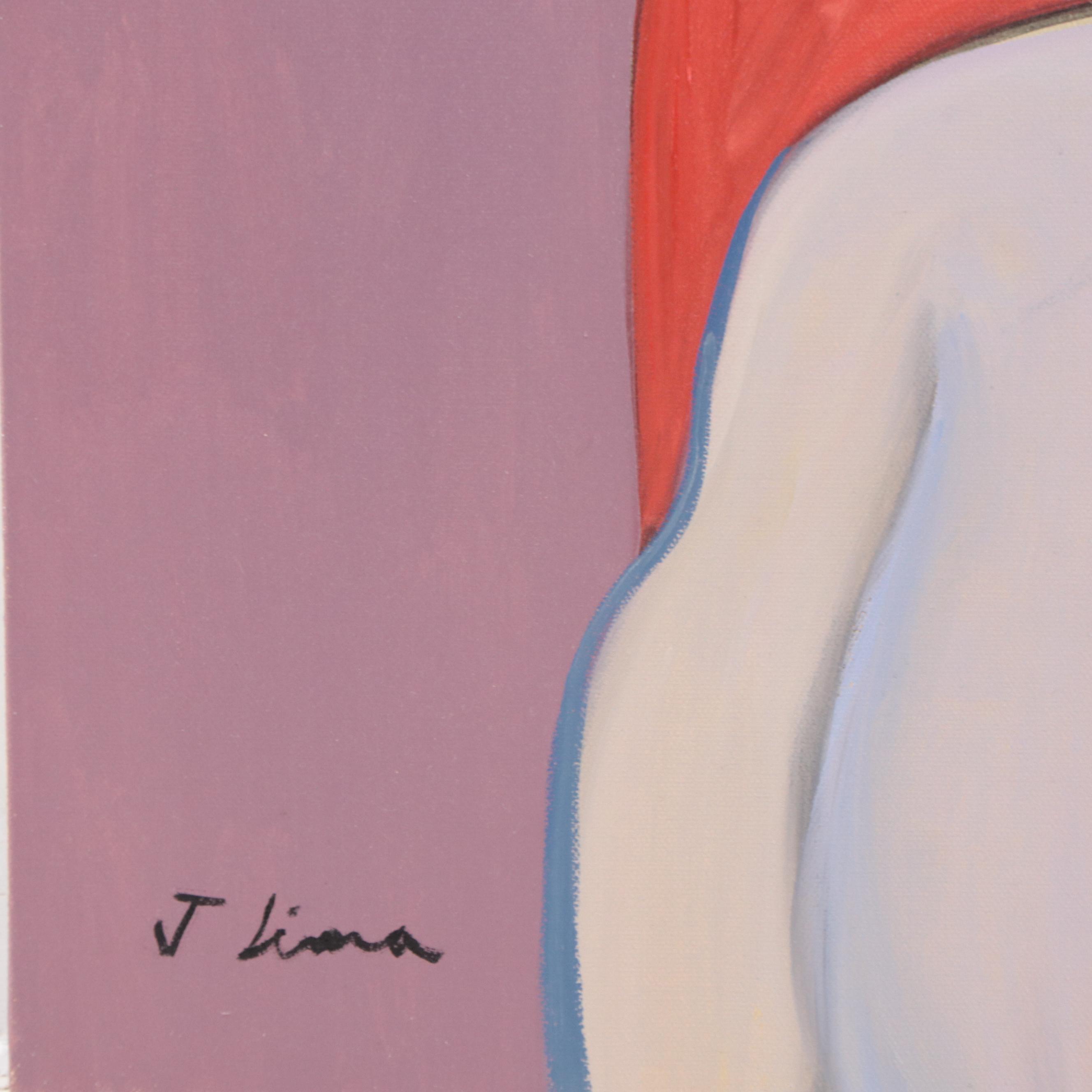 José M. Lima Oil Painting "Framed Woman," 2021