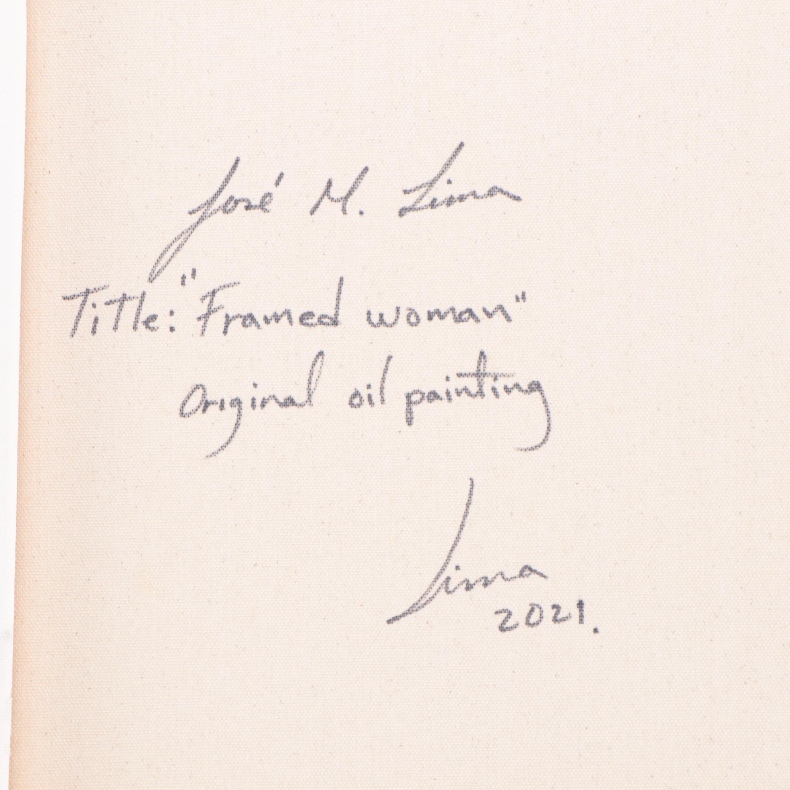 José M. Lima Oil Painting "Framed Woman," 2021