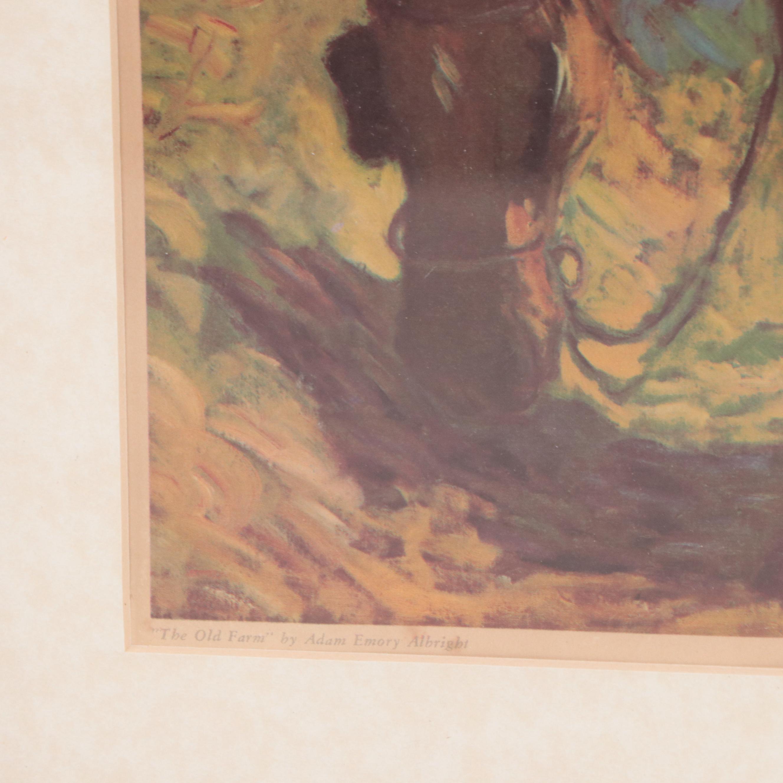 Offset Lithograph After Adam Emory Albright "The Old Farm," 1958