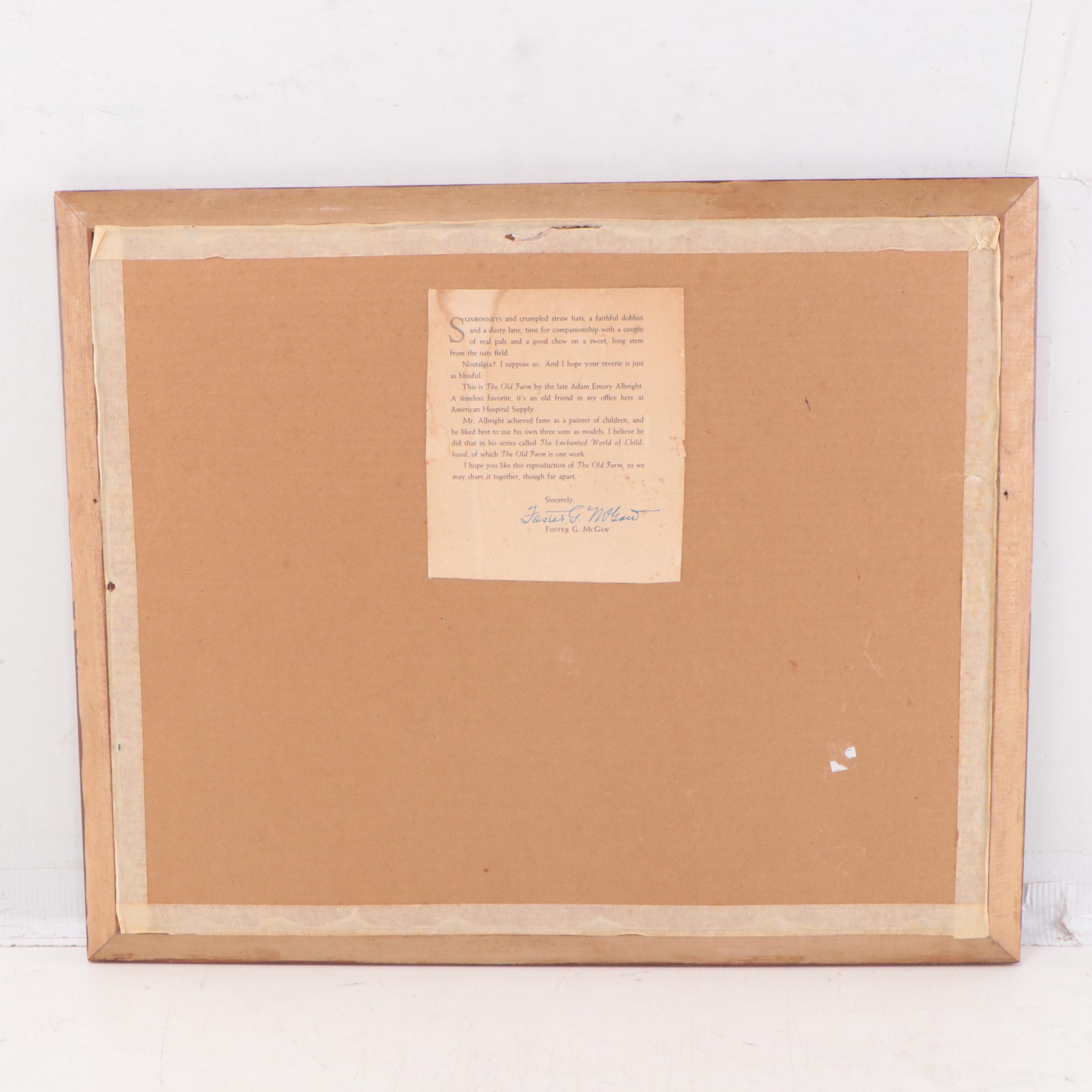 Offset Lithograph After Adam Emory Albright "The Old Farm," 1958