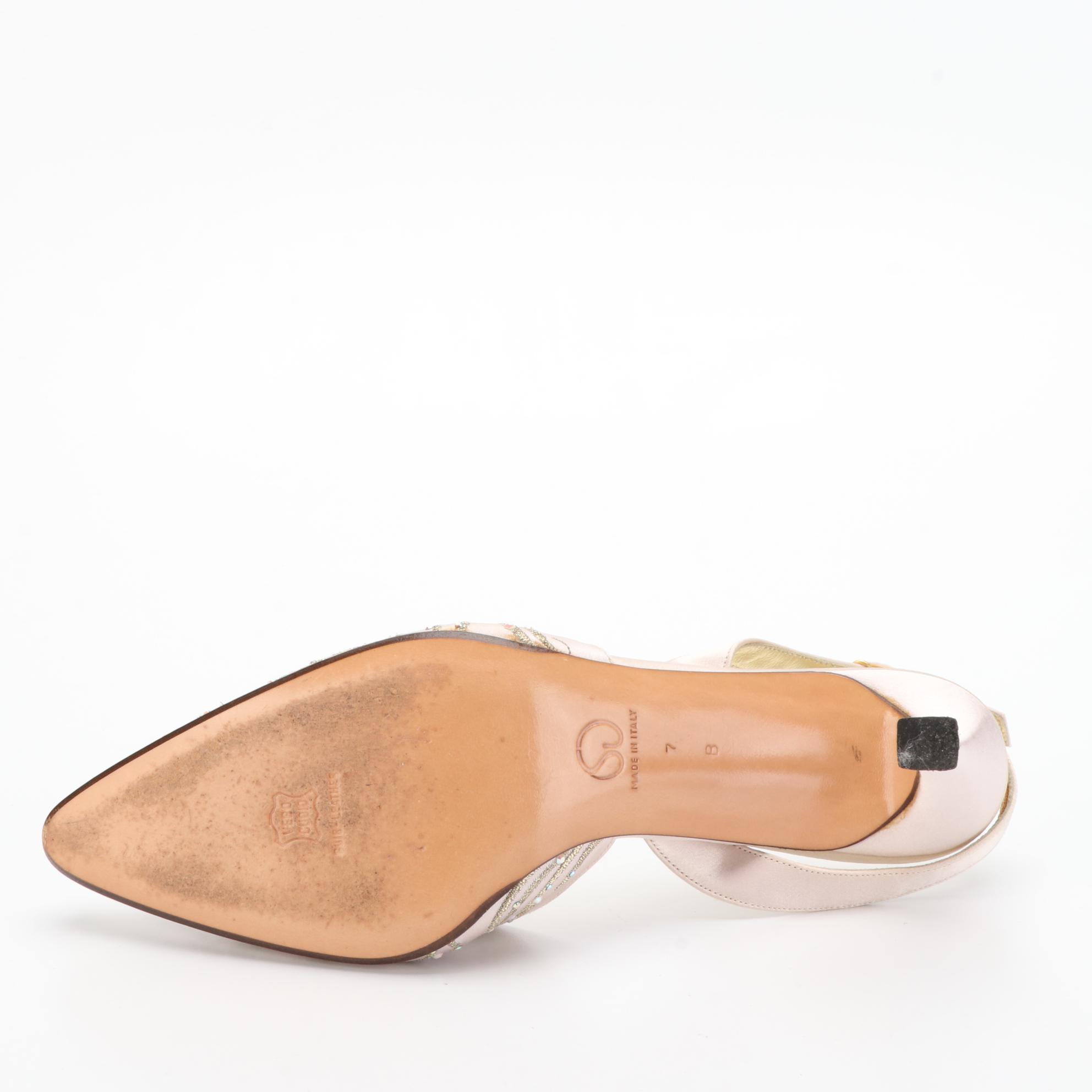 St. John Pumps and Slingbacks in Suede and Embellished Satin