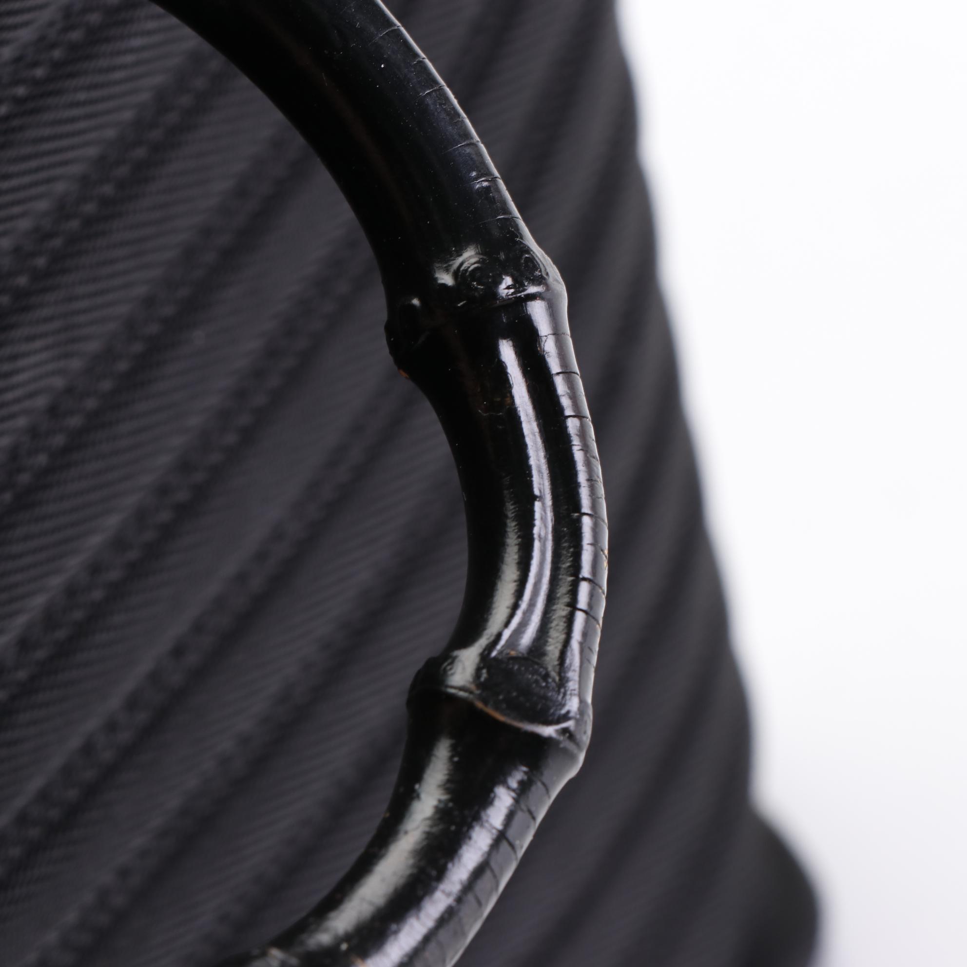Gucci Bamboo Small Tote in Black Nylon Gabardine and Leather
