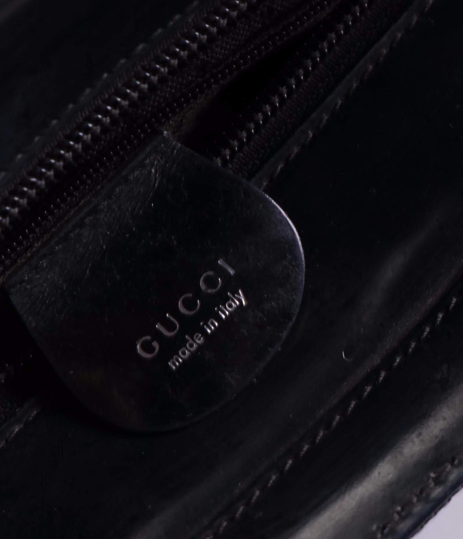 Gucci Bamboo Small Tote in Black Nylon Gabardine and Leather