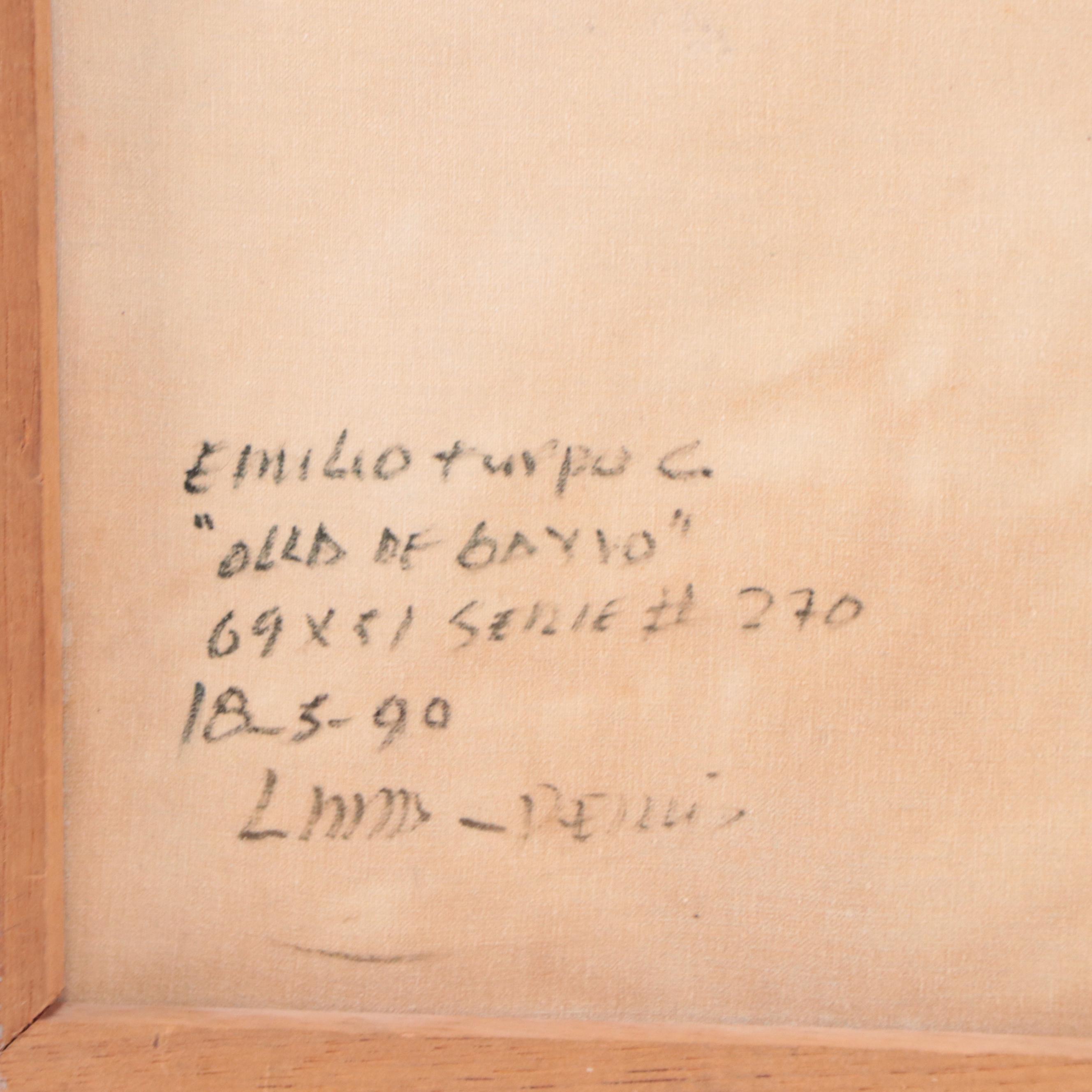 Emilio Turpoc Oil Painting of Still Life "Olla De Barro," 1990