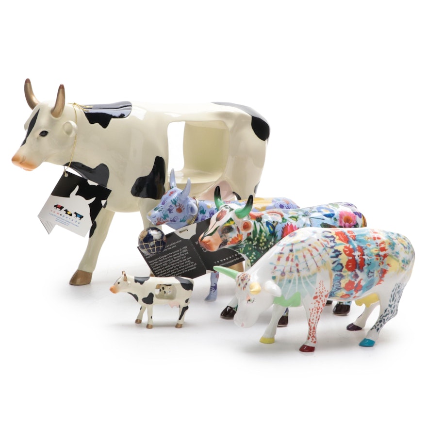 Cow Parade "Vaca Vaquita", "It's a Smooll World" and Other Cow Figurines