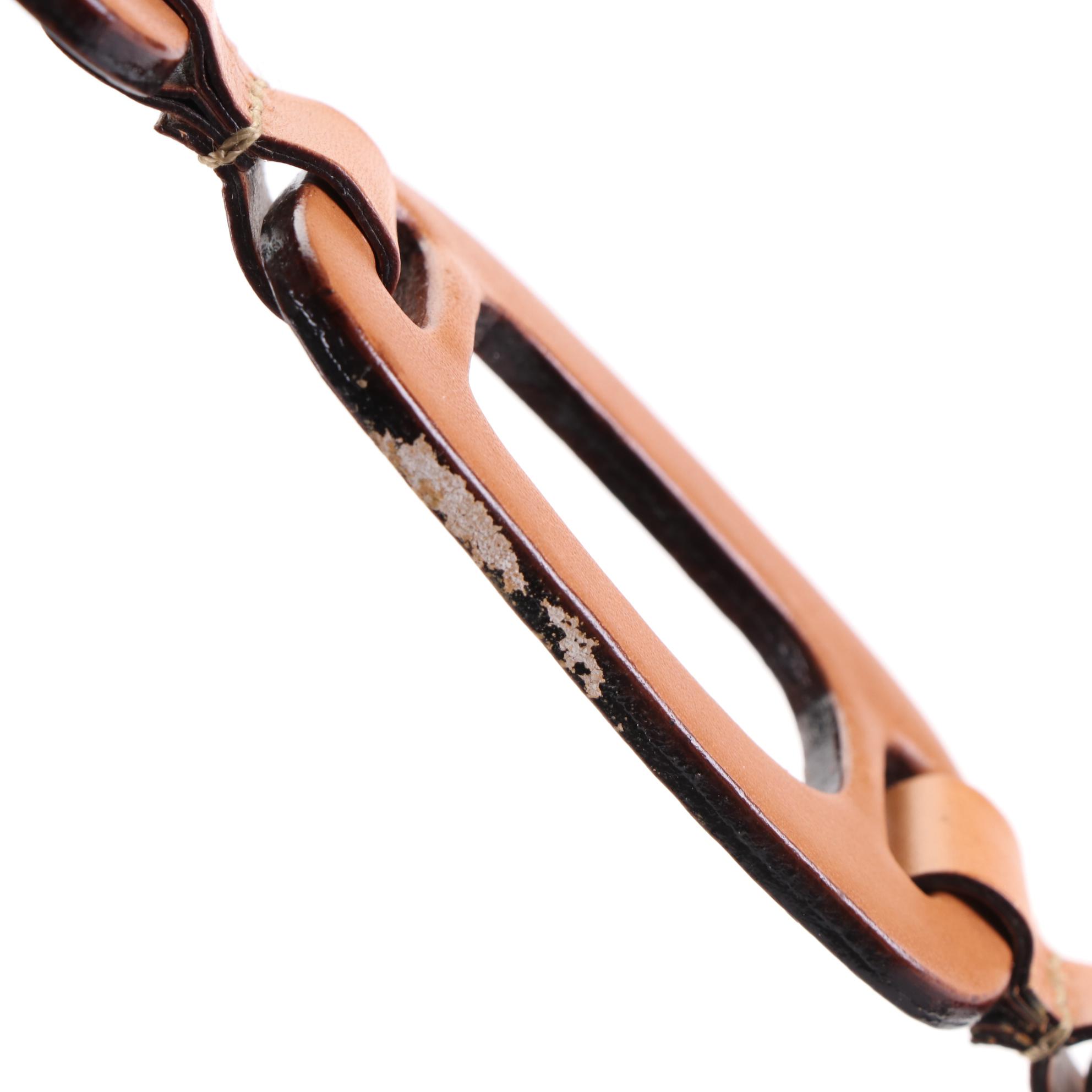 Gucci Chain-Link Strap Shoulder Bag in Brown Leather