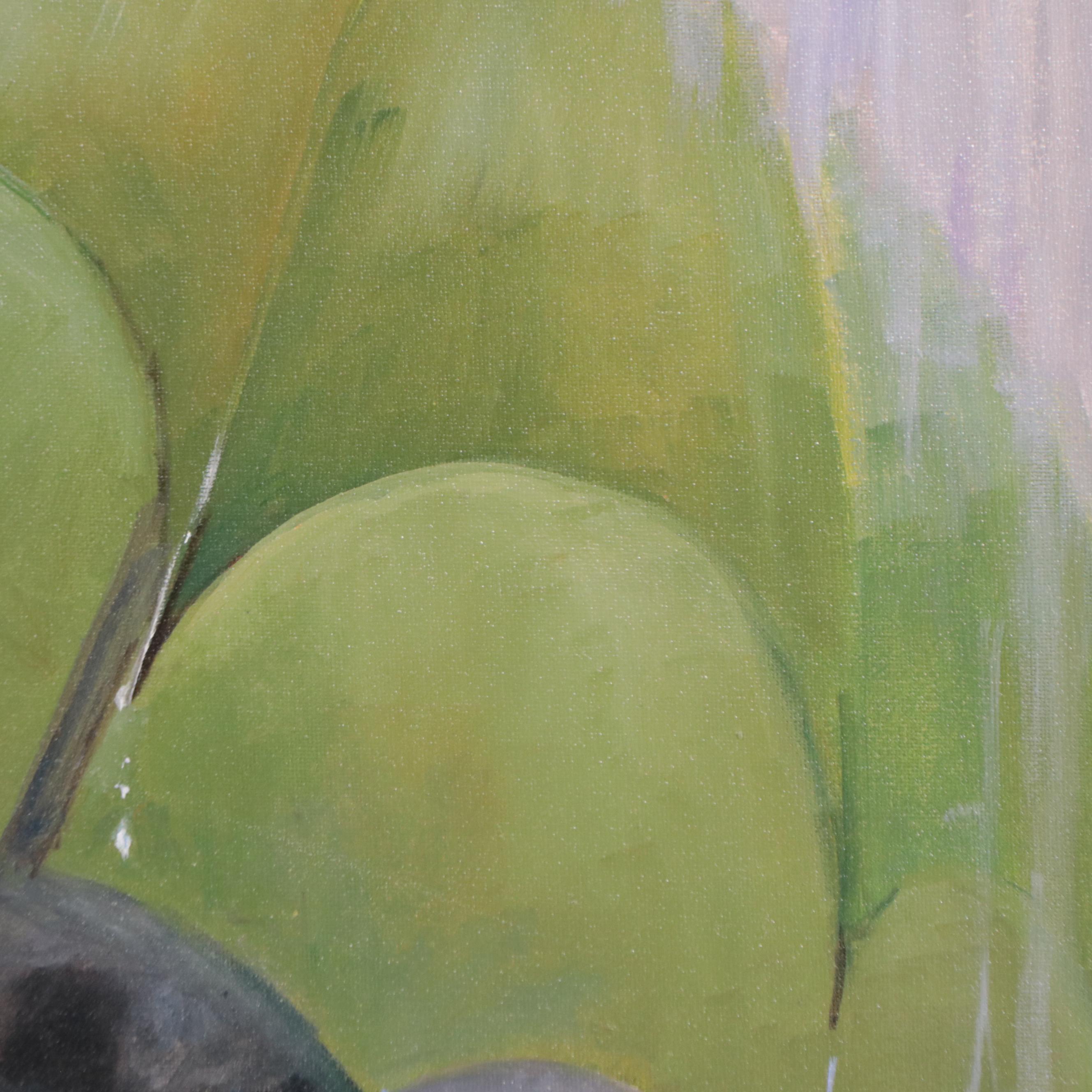 Nataliya Shlomenko Oil Painting of Dachshund "Under An Umbrella," 2022