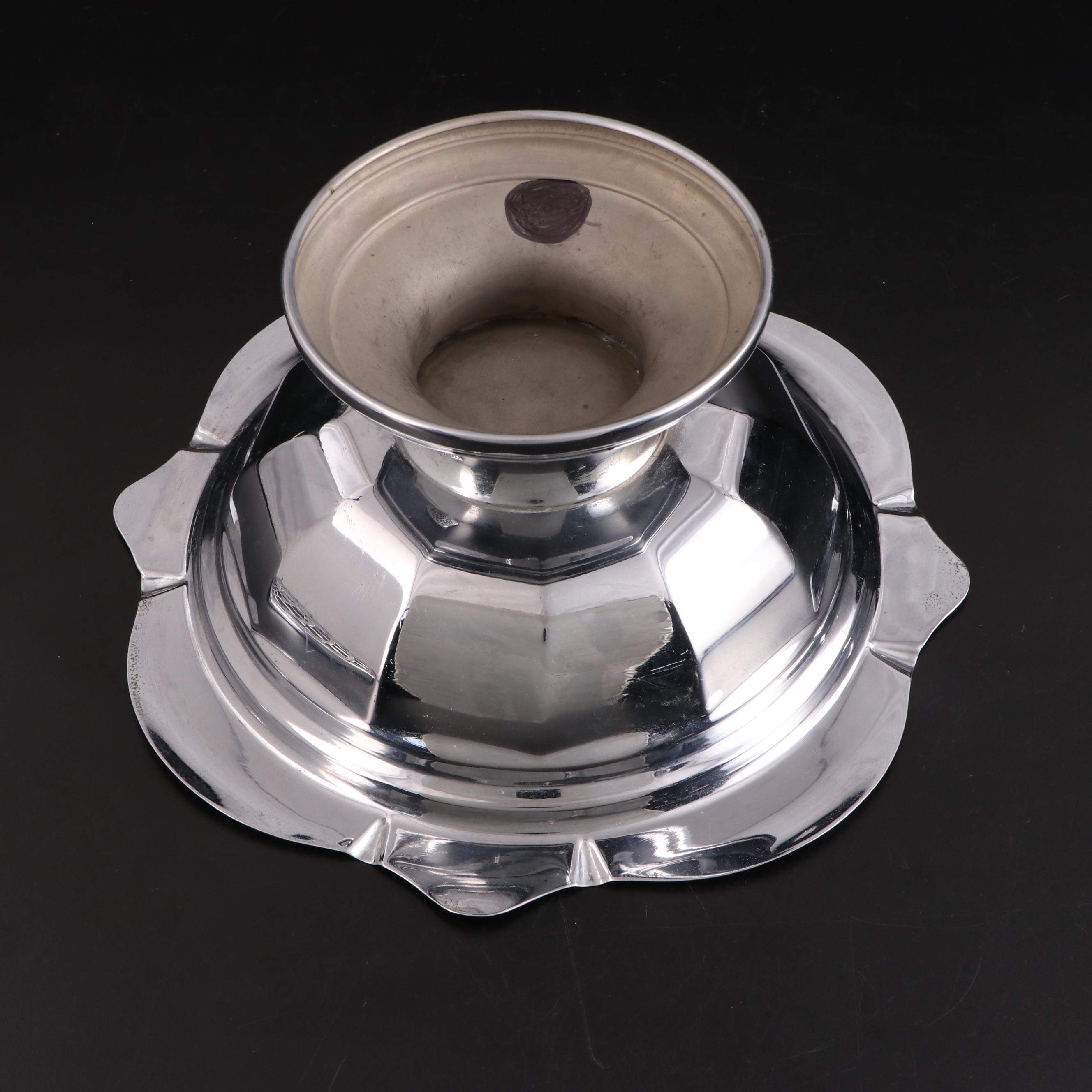 Silver Plate with Other Metal Compote, Centerpiece Bowl, Creamers and Gravy Boat