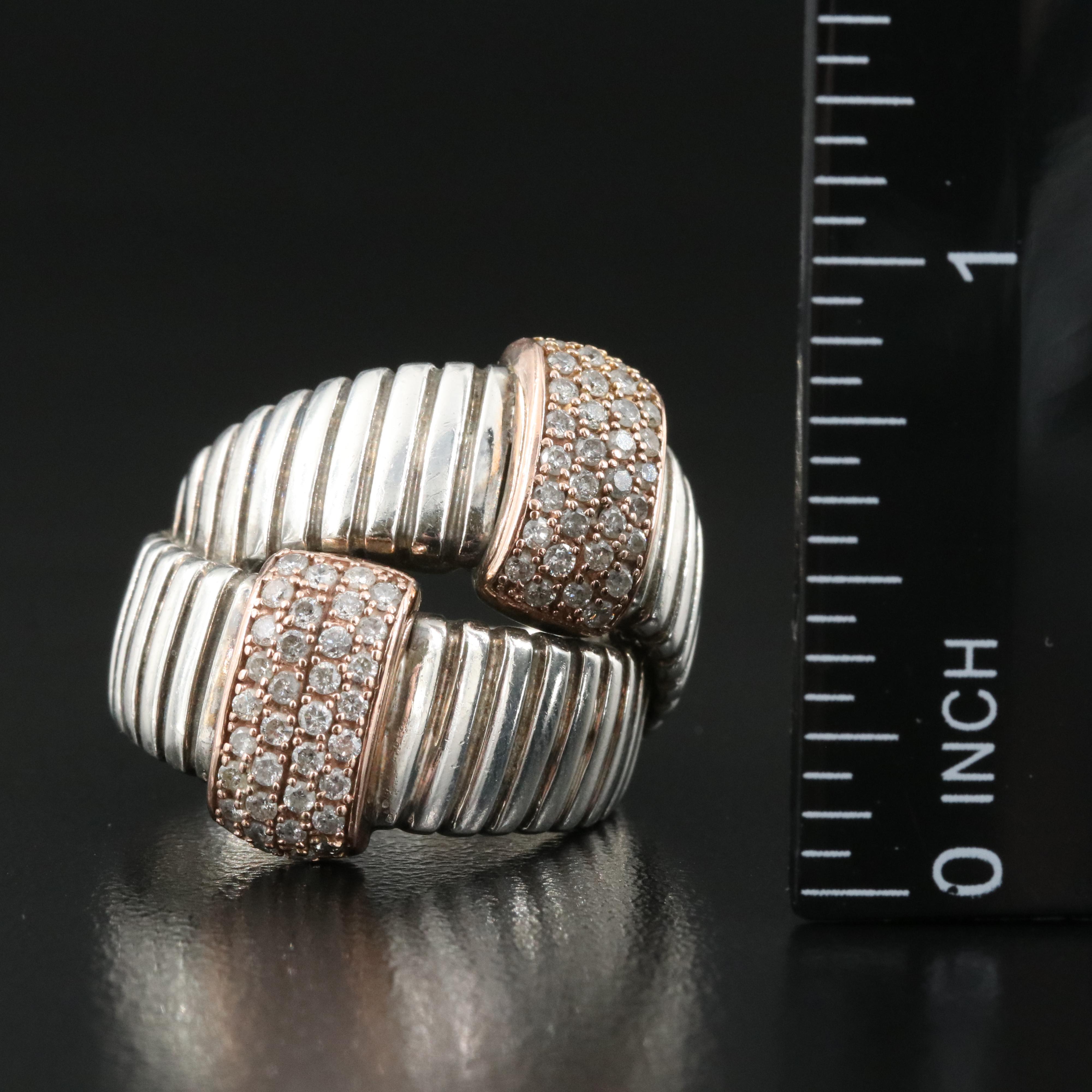 EFFY Sterling Diamond Ring with 14K Accents