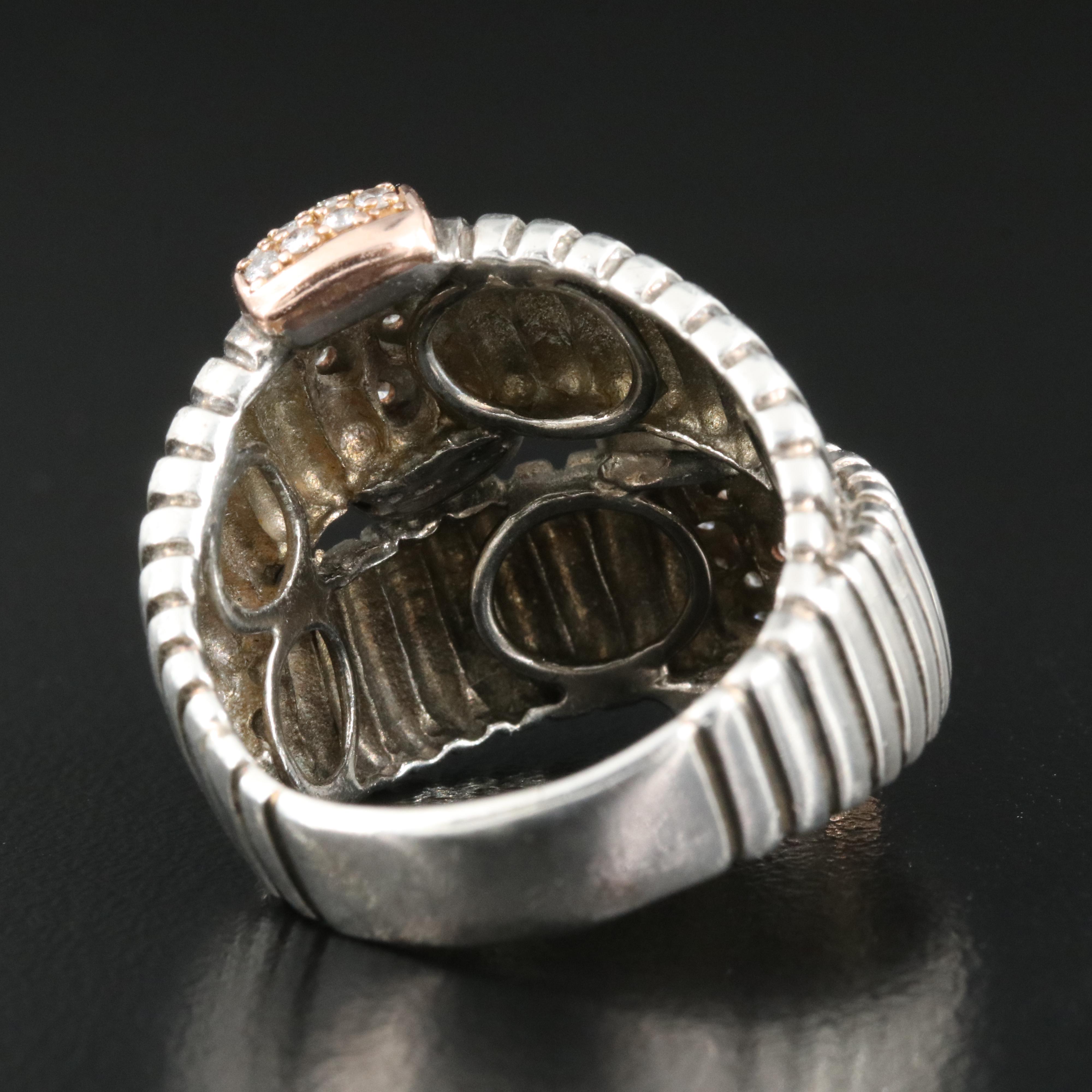 EFFY Sterling Diamond Ring with 14K Accents