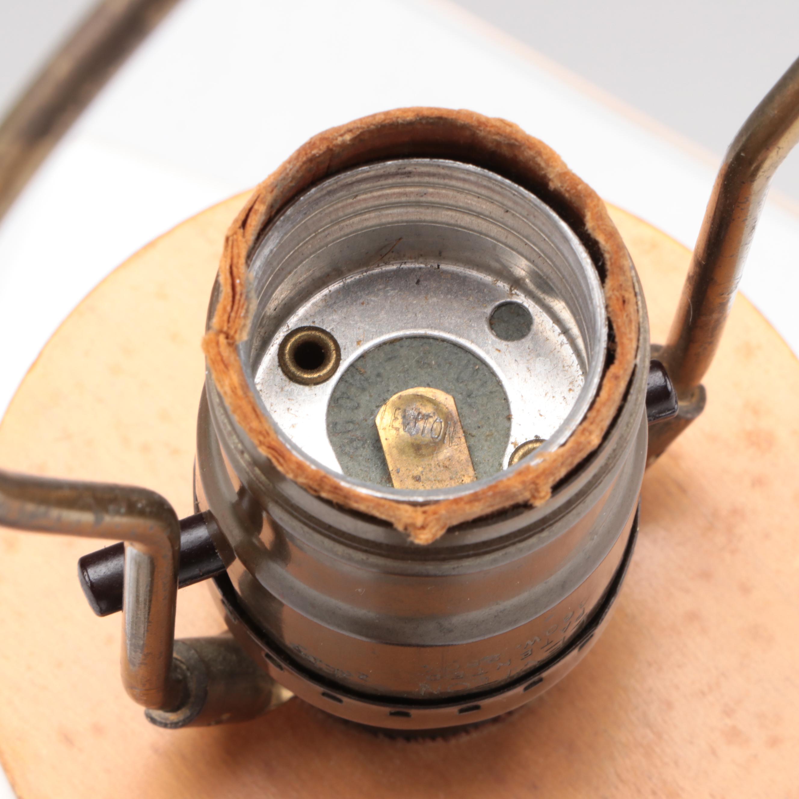 Stacked Acrylic and Wood Table Lamp, Mid-20th Century