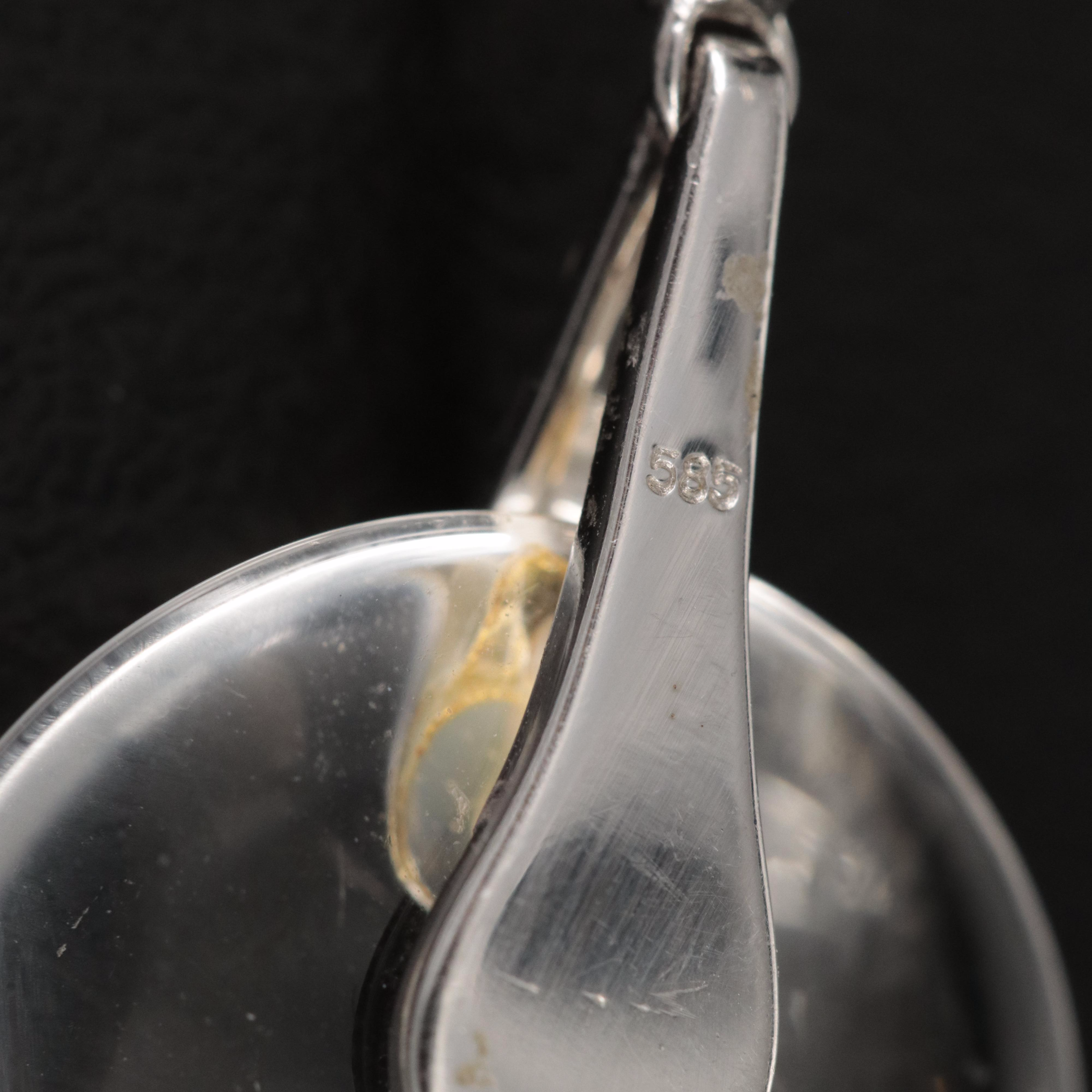 14K Diamond and Rock Crystal Quartz Pendulum Earrings