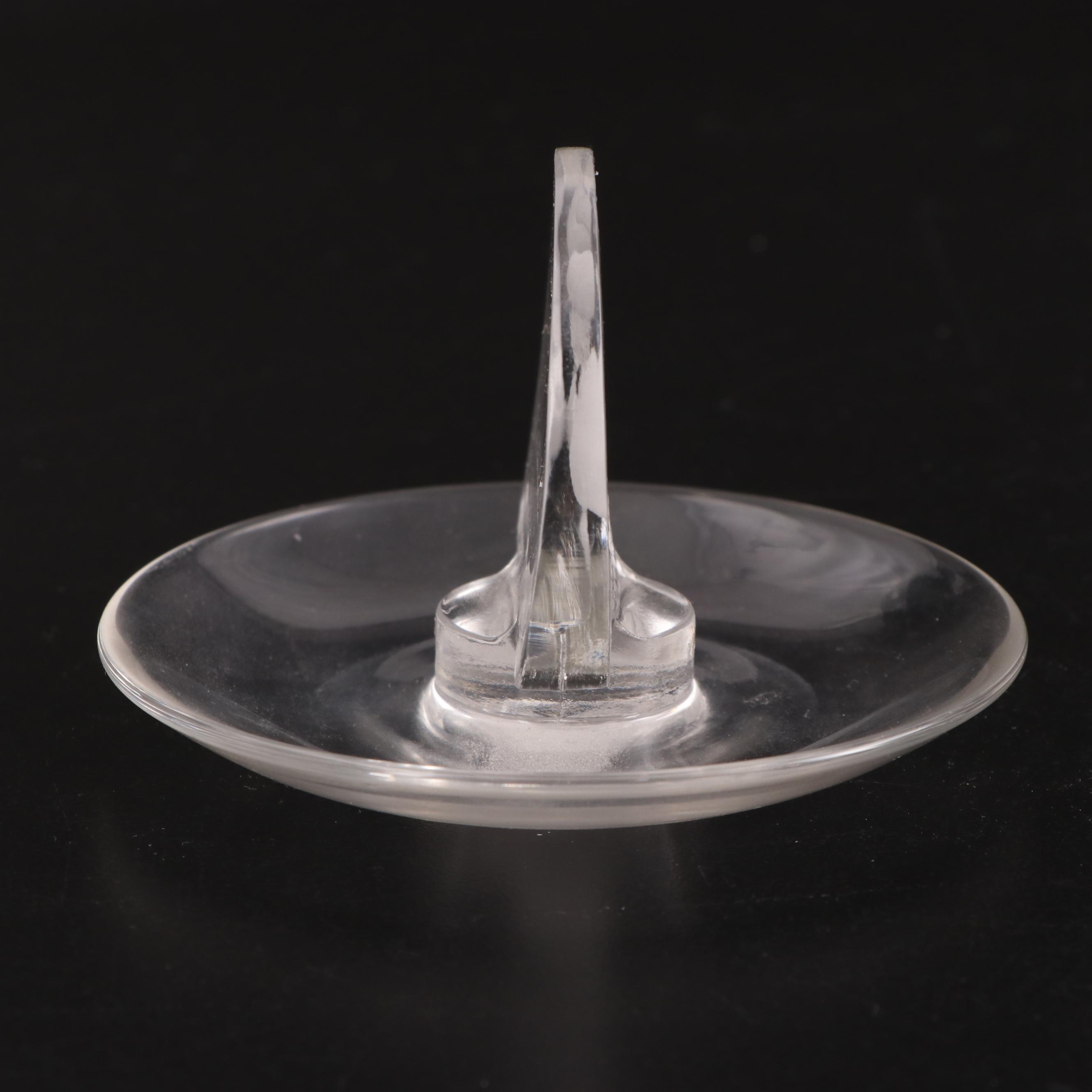 Lalique "Caravelle" Frosted and Clear Ship Motif Crystal Pin Trays
