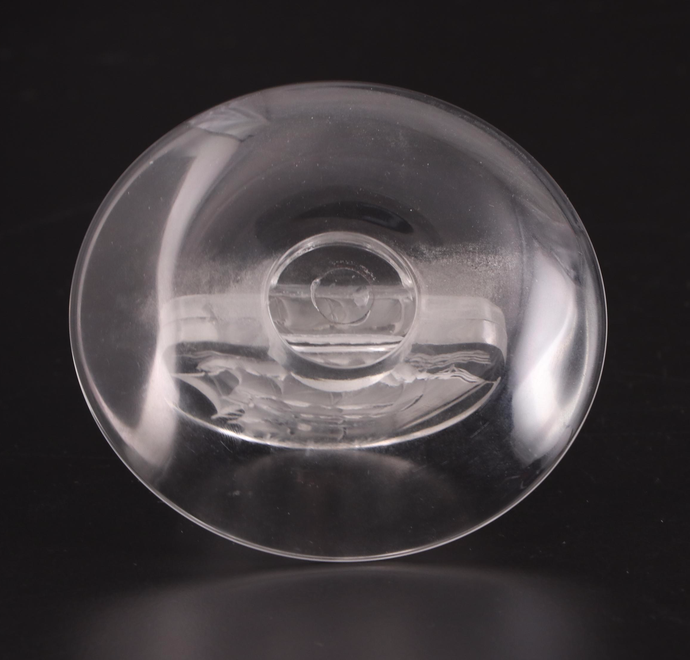 Lalique "Caravelle" Frosted and Clear Ship Motif Crystal Pin Trays