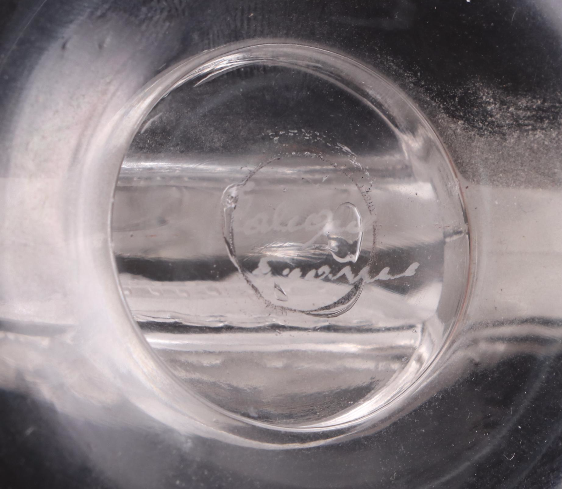 Lalique "Caravelle" Frosted and Clear Ship Motif Crystal Pin Trays