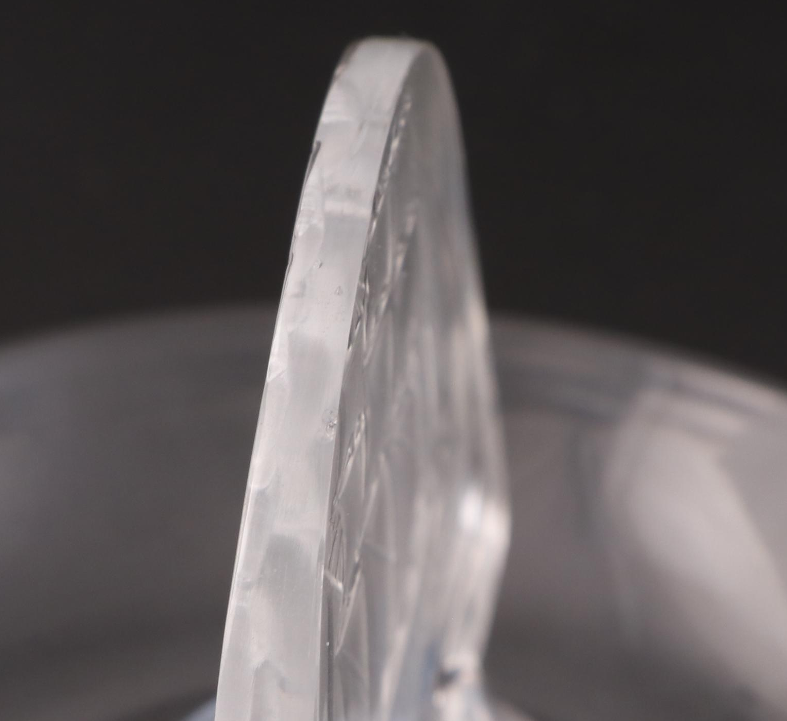 Lalique "Caravelle" Frosted and Clear Ship Motif Crystal Pin Trays