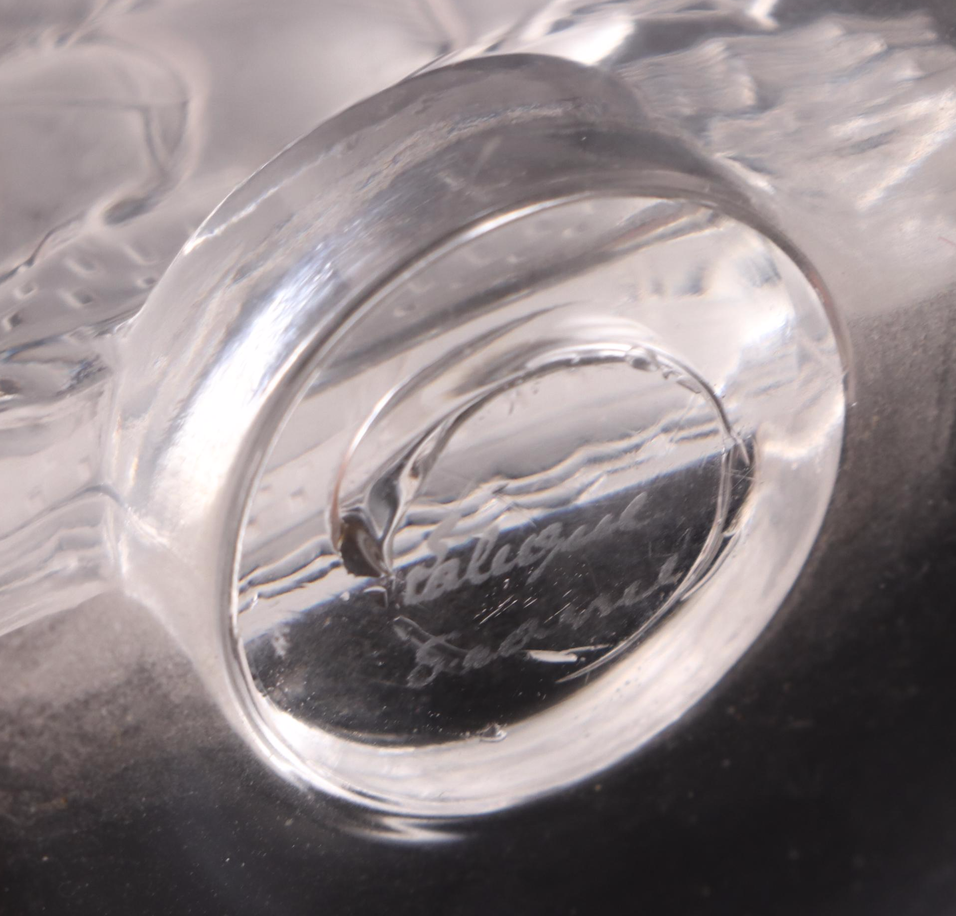 Lalique "Caravelle" Frosted and Clear Ship Motif Crystal Pin Trays