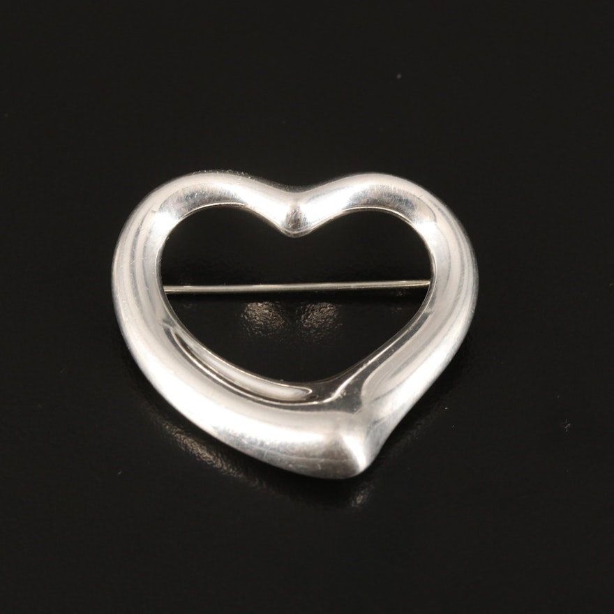 Elsa Peretti for Tiffany & Co. "Open Heart" Sterling Brooch