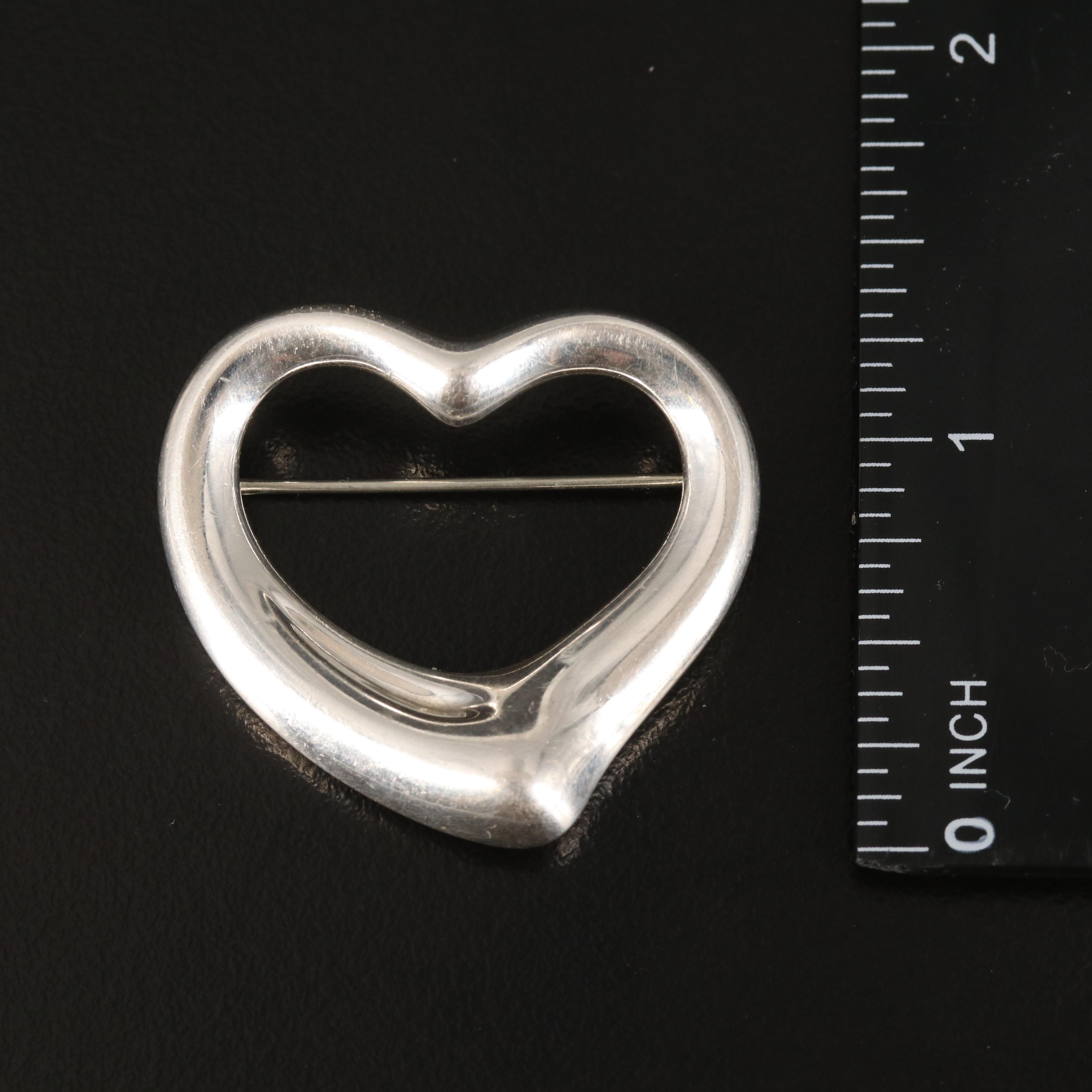Elsa Peretti for Tiffany & Co. "Open Heart" Sterling Brooch
