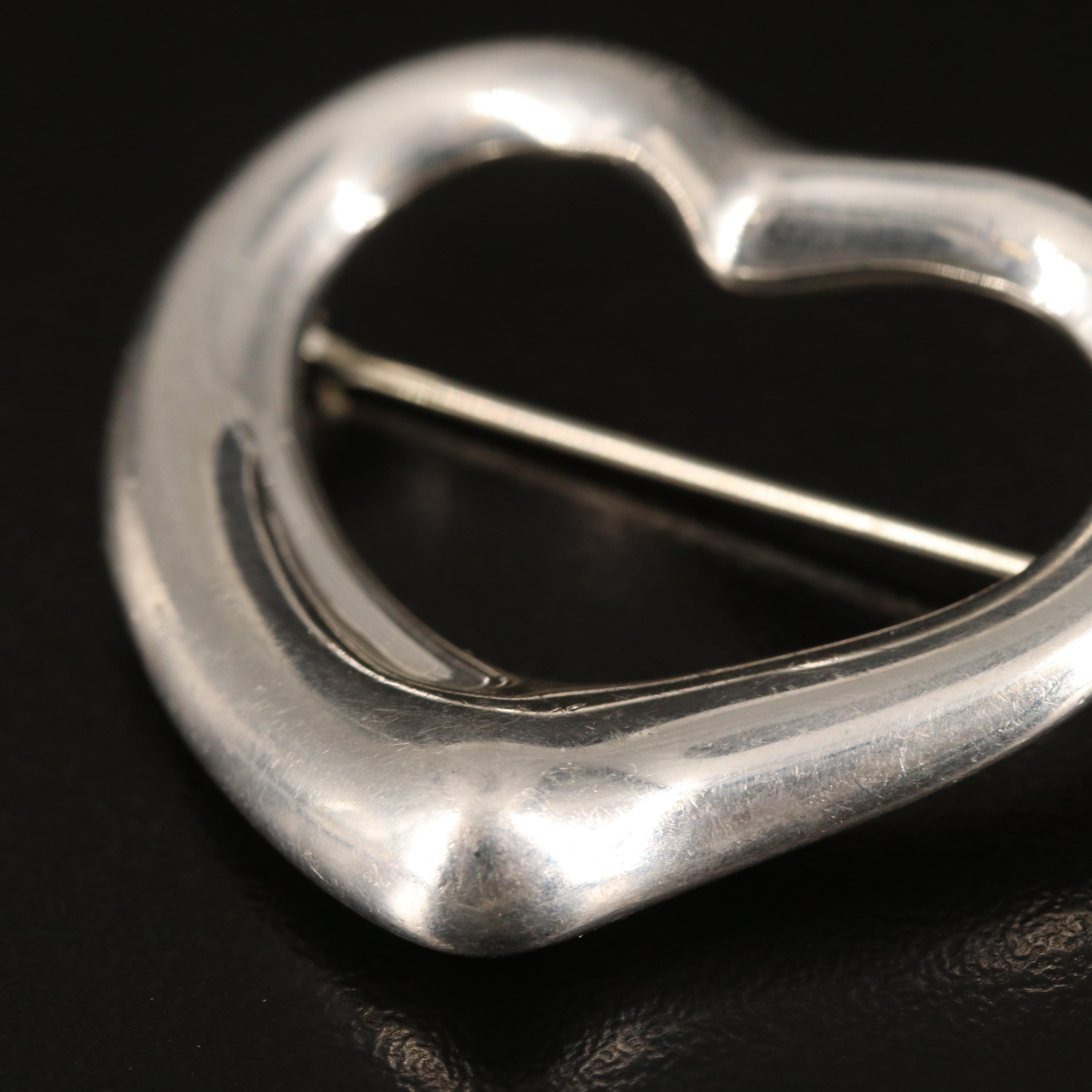 Elsa Peretti for Tiffany & Co. "Open Heart" Sterling Brooch