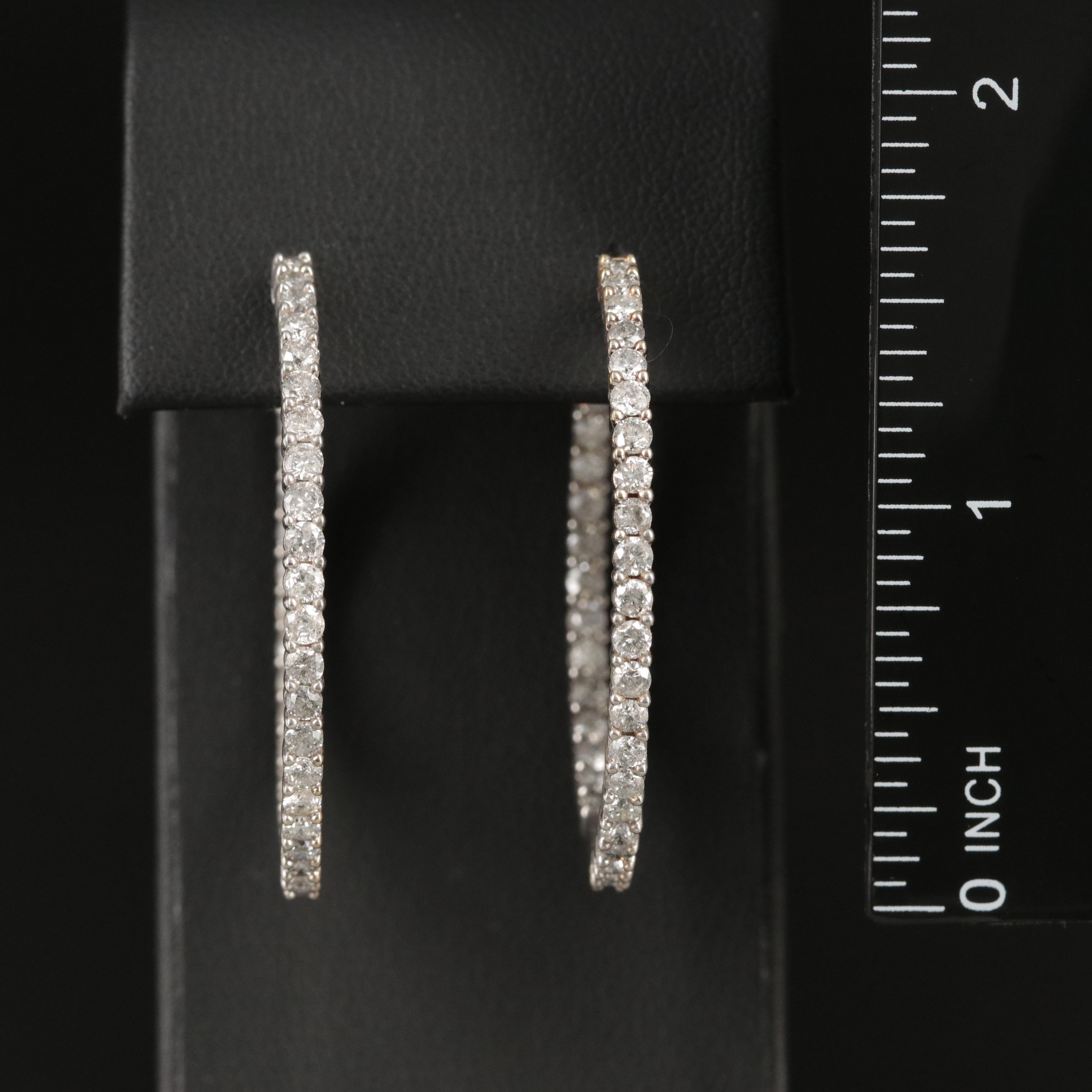14K 3.81 CTW Diamond Inside-Out Hoop Earrings