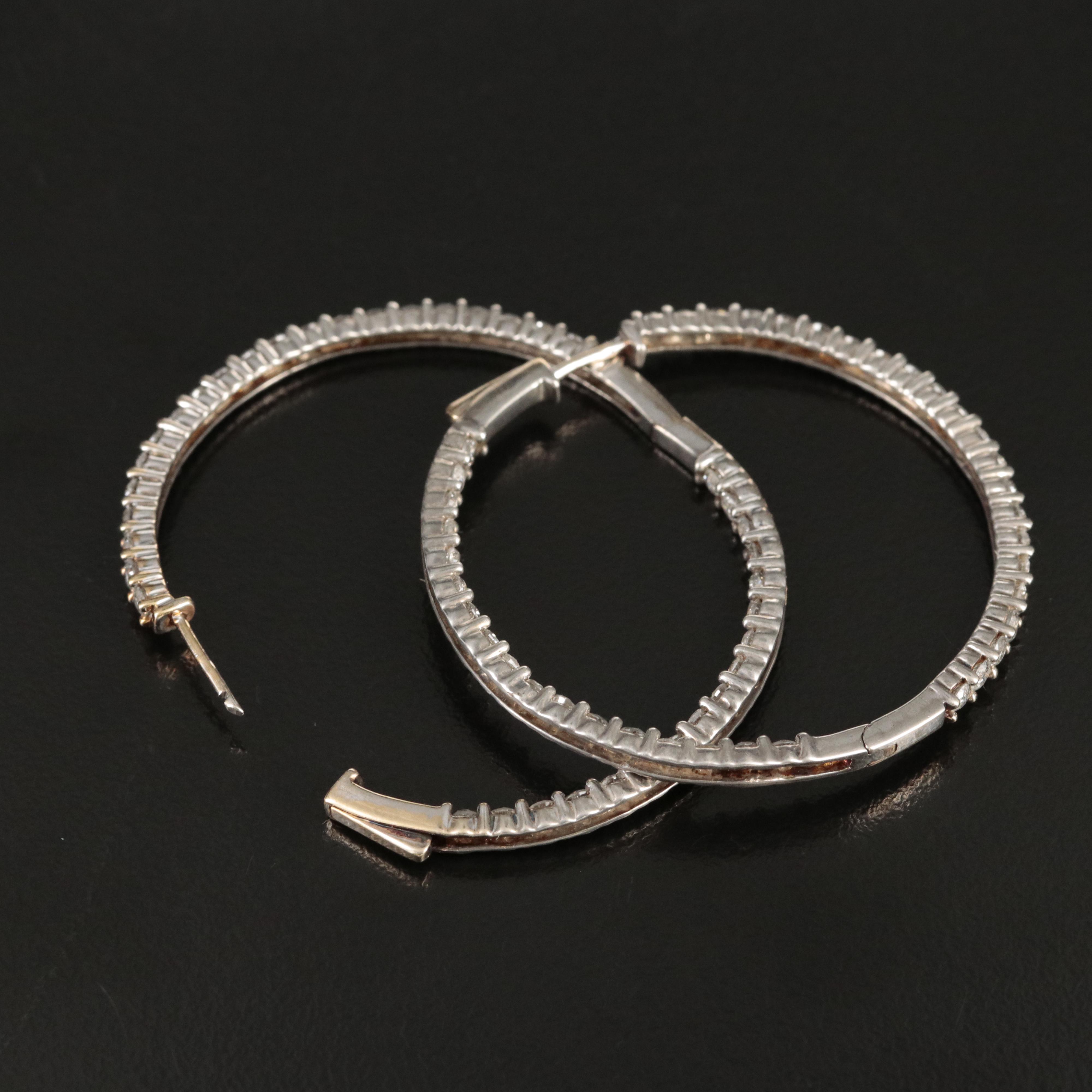 14K 3.81 CTW Diamond Inside-Out Hoop Earrings