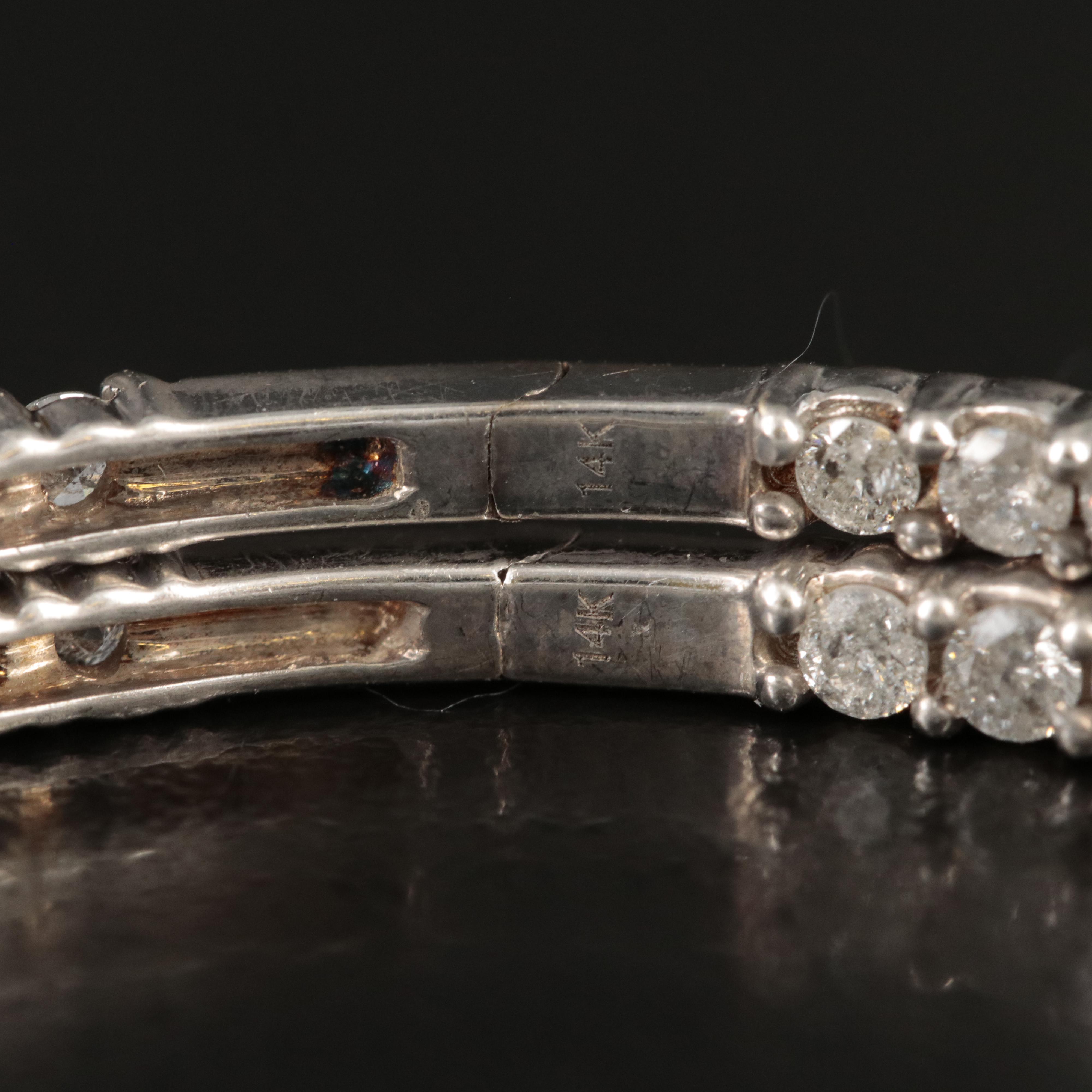 14K 3.81 CTW Diamond Inside-Out Hoop Earrings