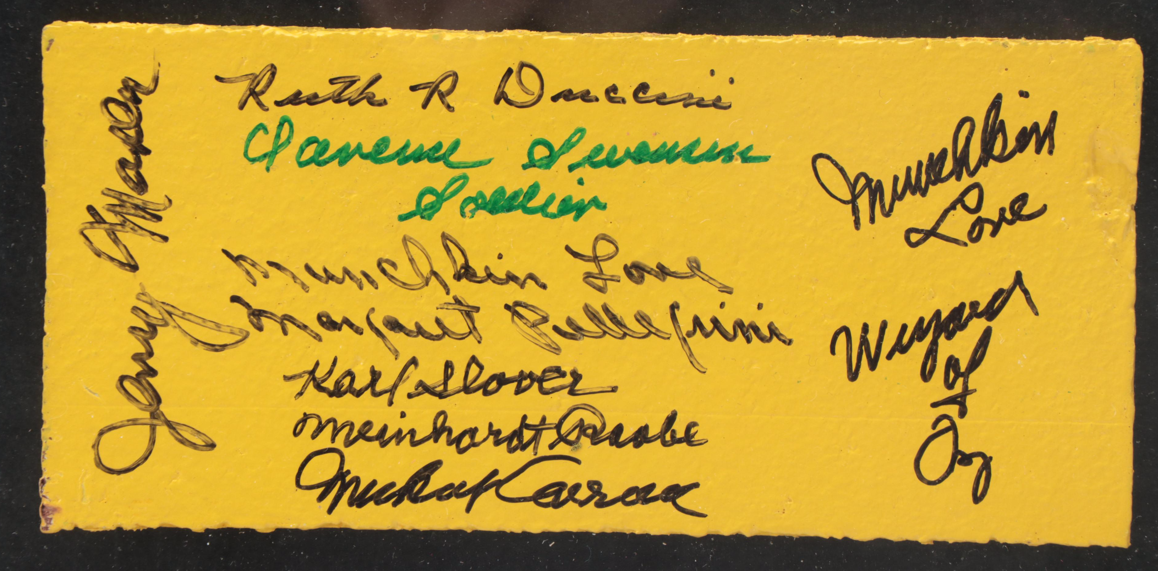 Wizard Of Oz Framed Display With Munchkins Signed Yellow Brick, Giclée Print