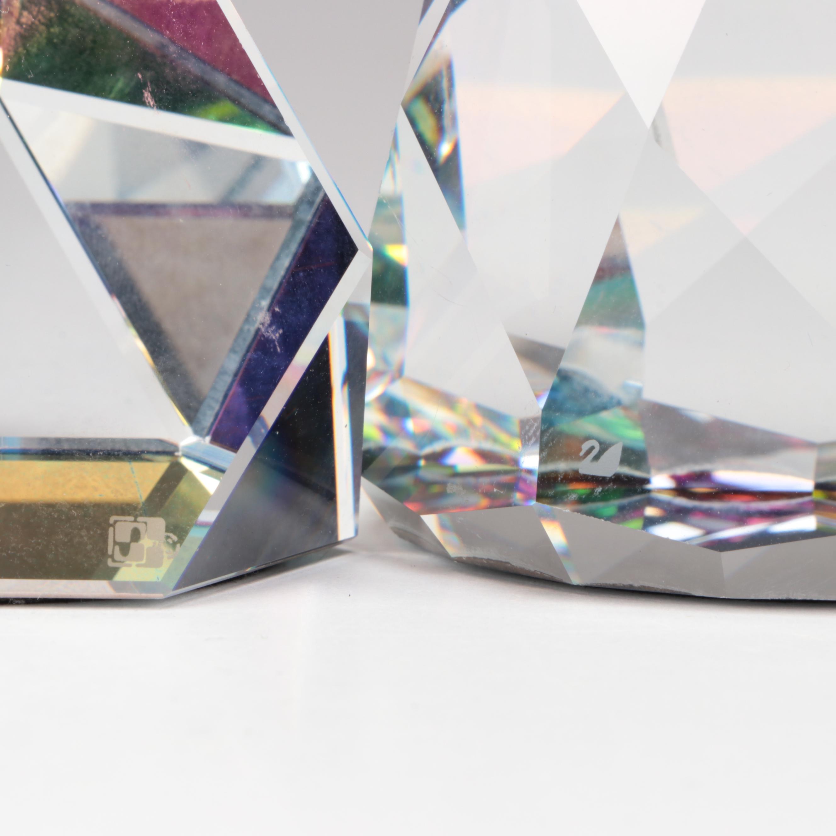 Swarovski Faceted Crystal Rainbow Paperweights