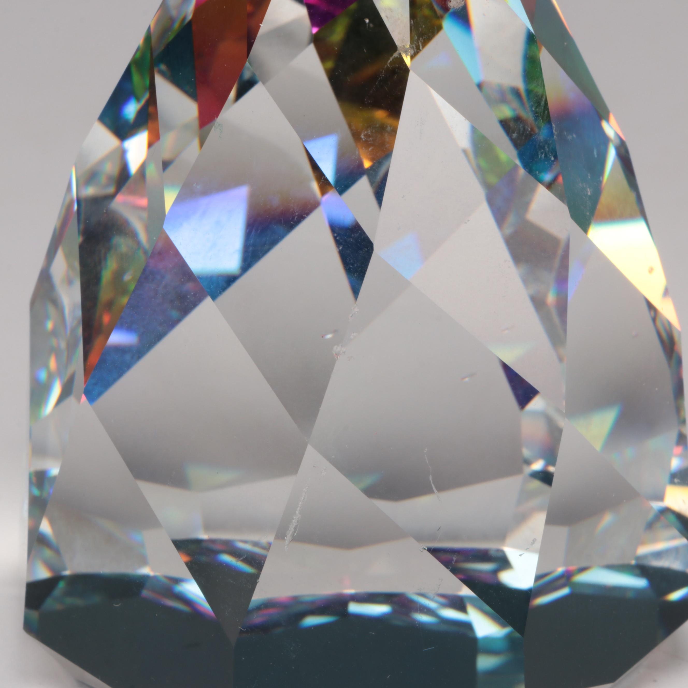 Swarovski Faceted Crystal Rainbow Paperweights