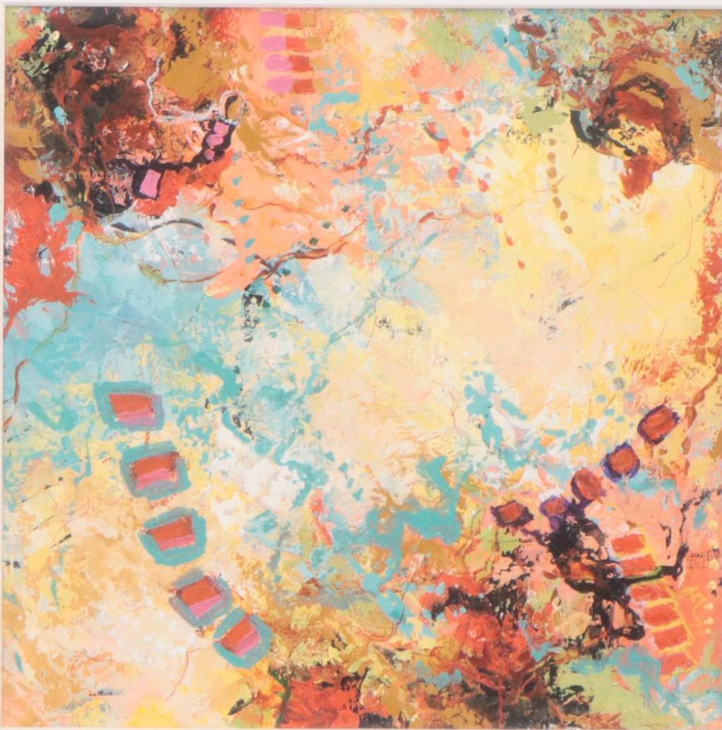 Sanna Abstract Acrylic Painting "Morning Warm-up"