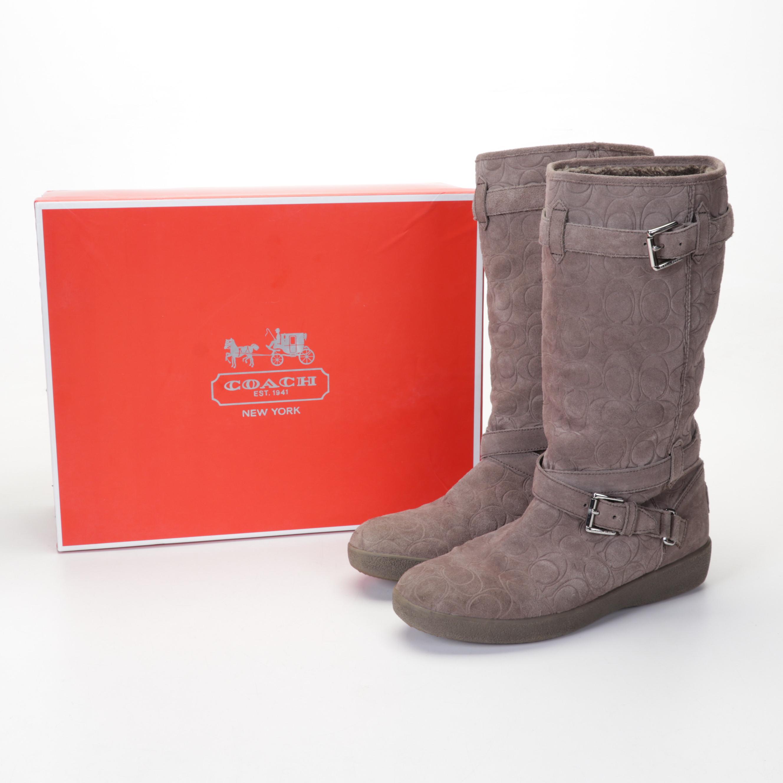 All Black "Flatbow Cowman" Loafers, Coach "Thelma" Suede Boots, and More Boots