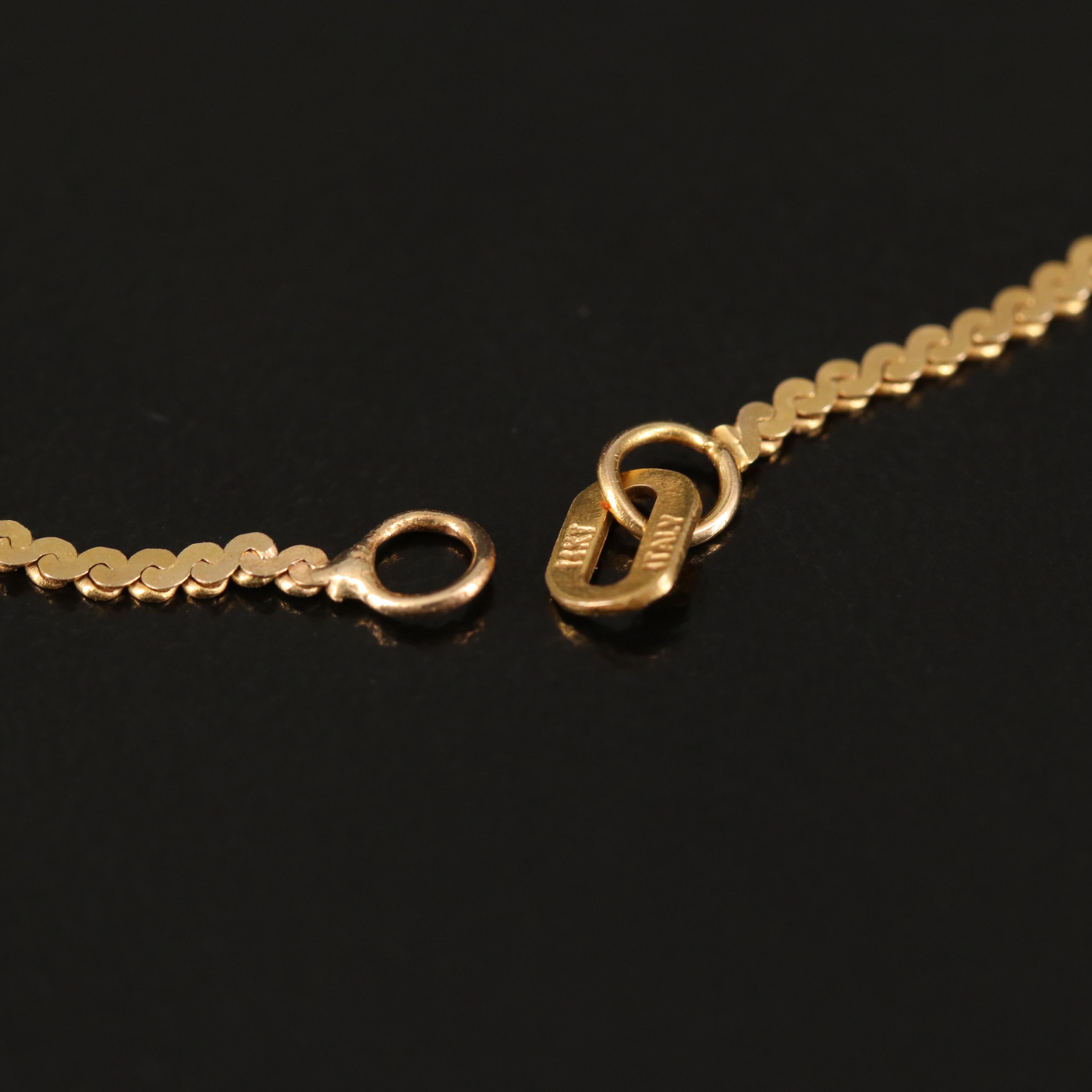 14K Serpentine Chain Necklace